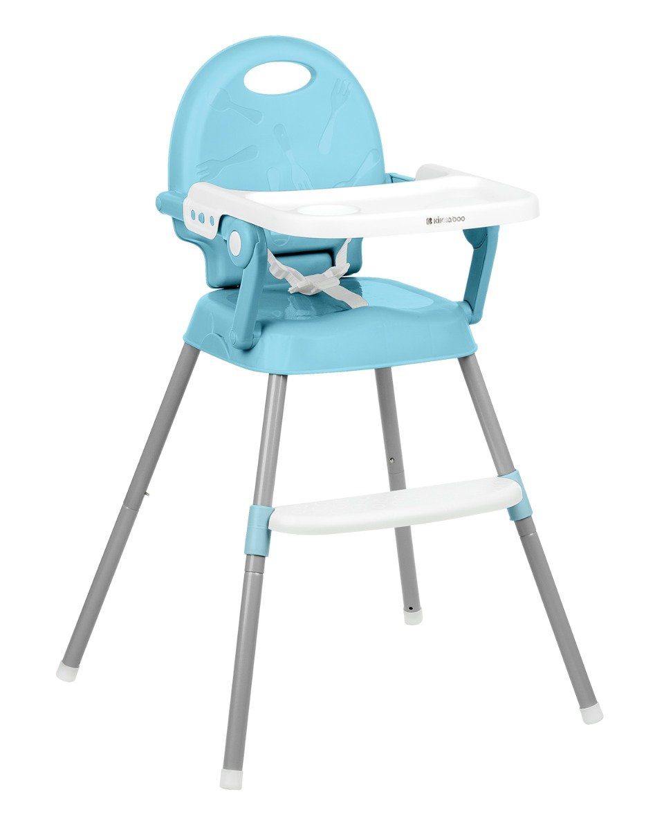 Kikkaboo Hochstuhl in Kinderhochstuhl 1 blau niedriger Spoony, 3 Sitzerhöhung Fütterungsstuhl