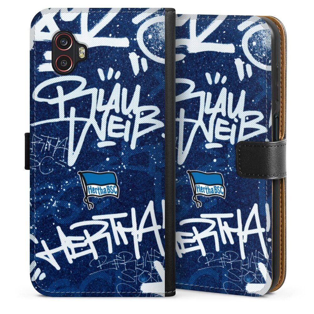 DeinDesign Handyhülle Hertha BSC Graffiti Offizielles Lizenzprodukt Street Graffiti, Samsung Galaxy XCover 6 Pro Hülle Flip Case Klapphülle