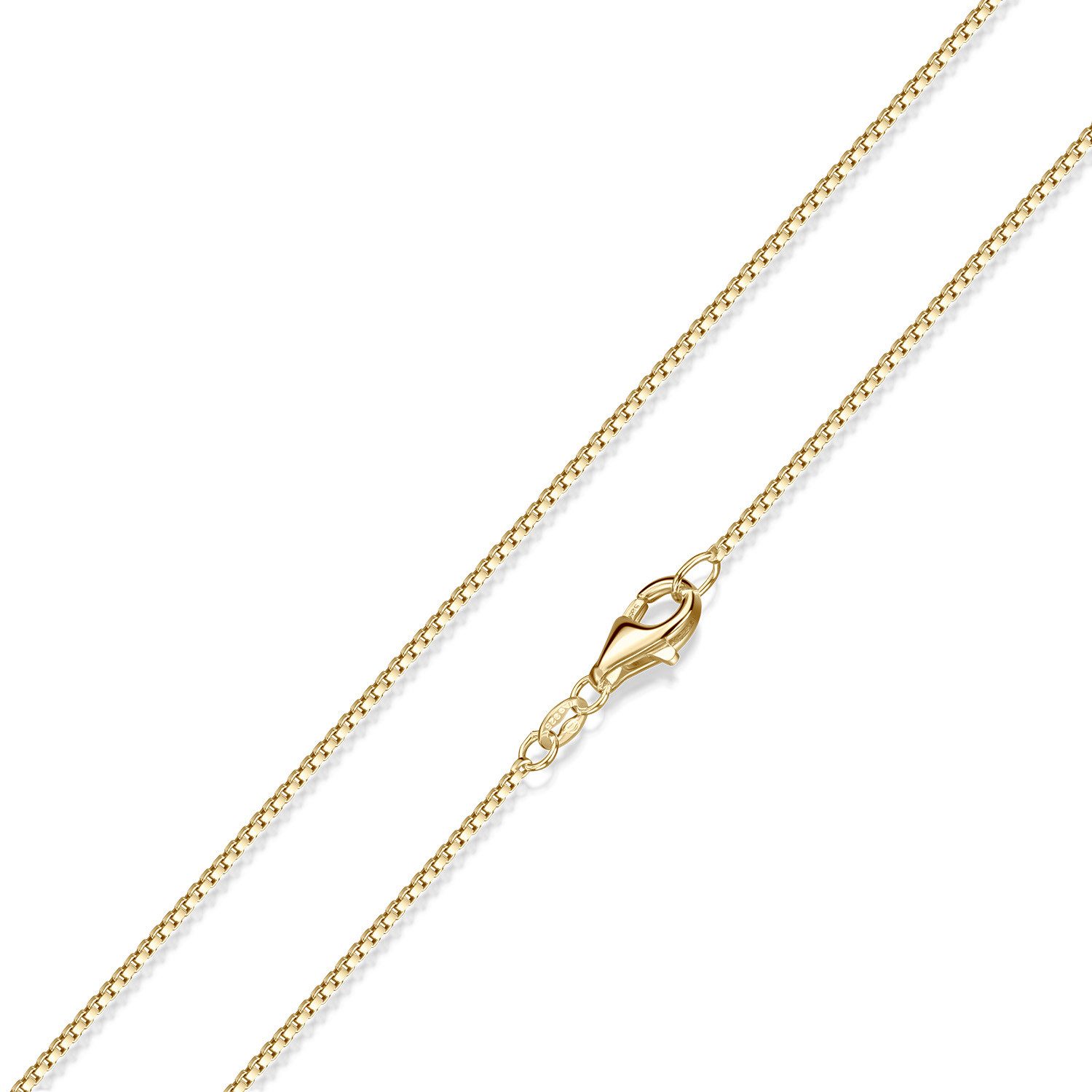 Materia Kette ohne Anhänger Damen Venezianerkette Halskette Gold 1mm 40-70cm K15, Sterlingsilber, vergoldet