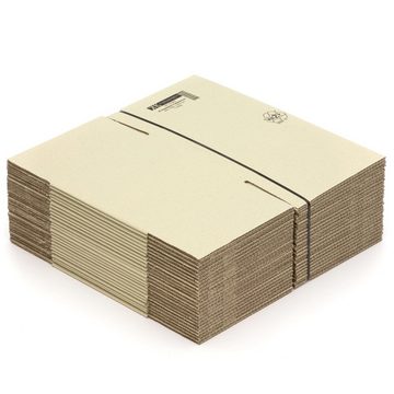 KK Verpackungen Versandkarton, 25 Graskartons 200 x 200 x 200 mm Nachhaltig Karton Postversand Braun-Grün