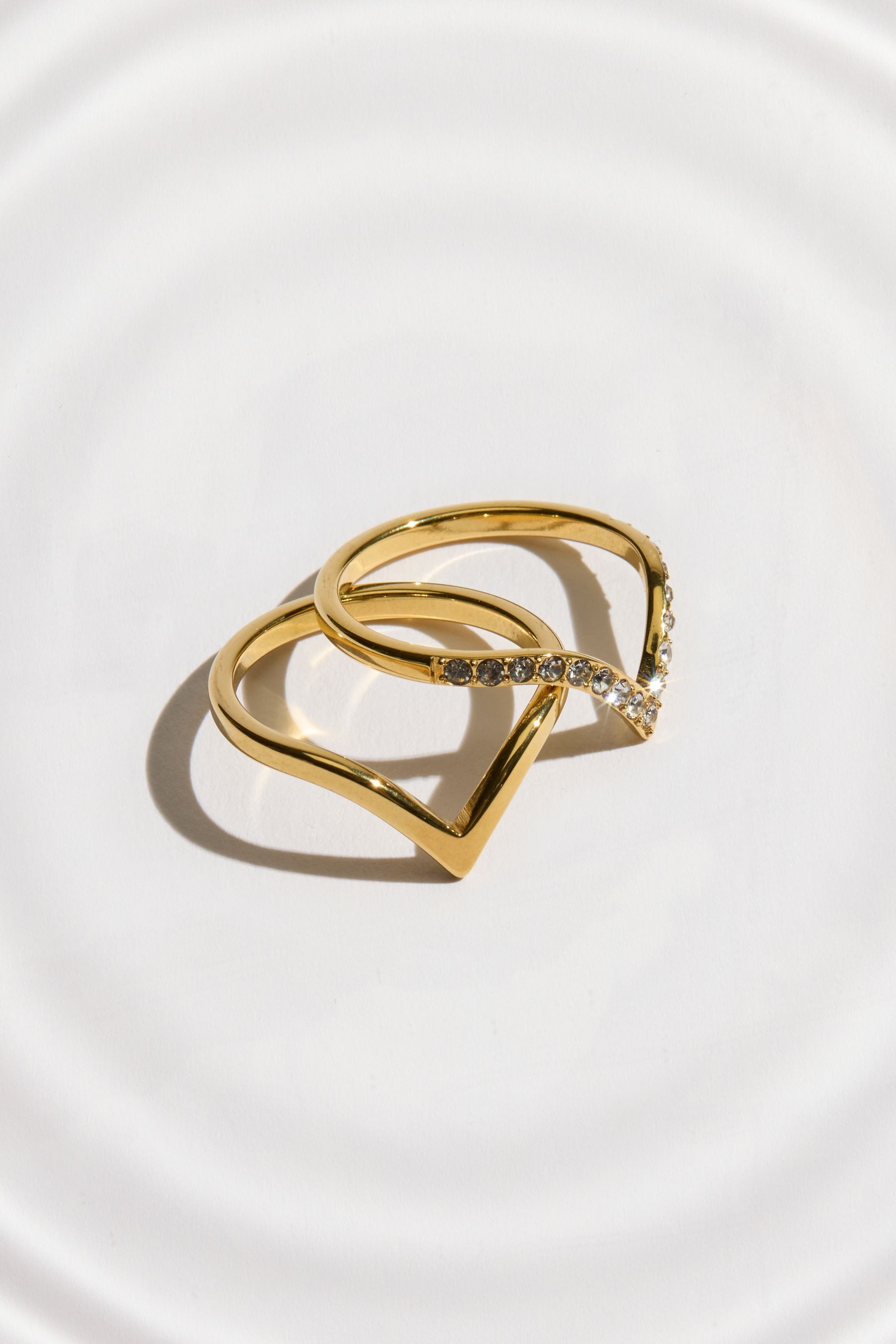 Next Fingerring Glitzernde Wunschknochen-Ringe, 2er-Pack (2-tlg)