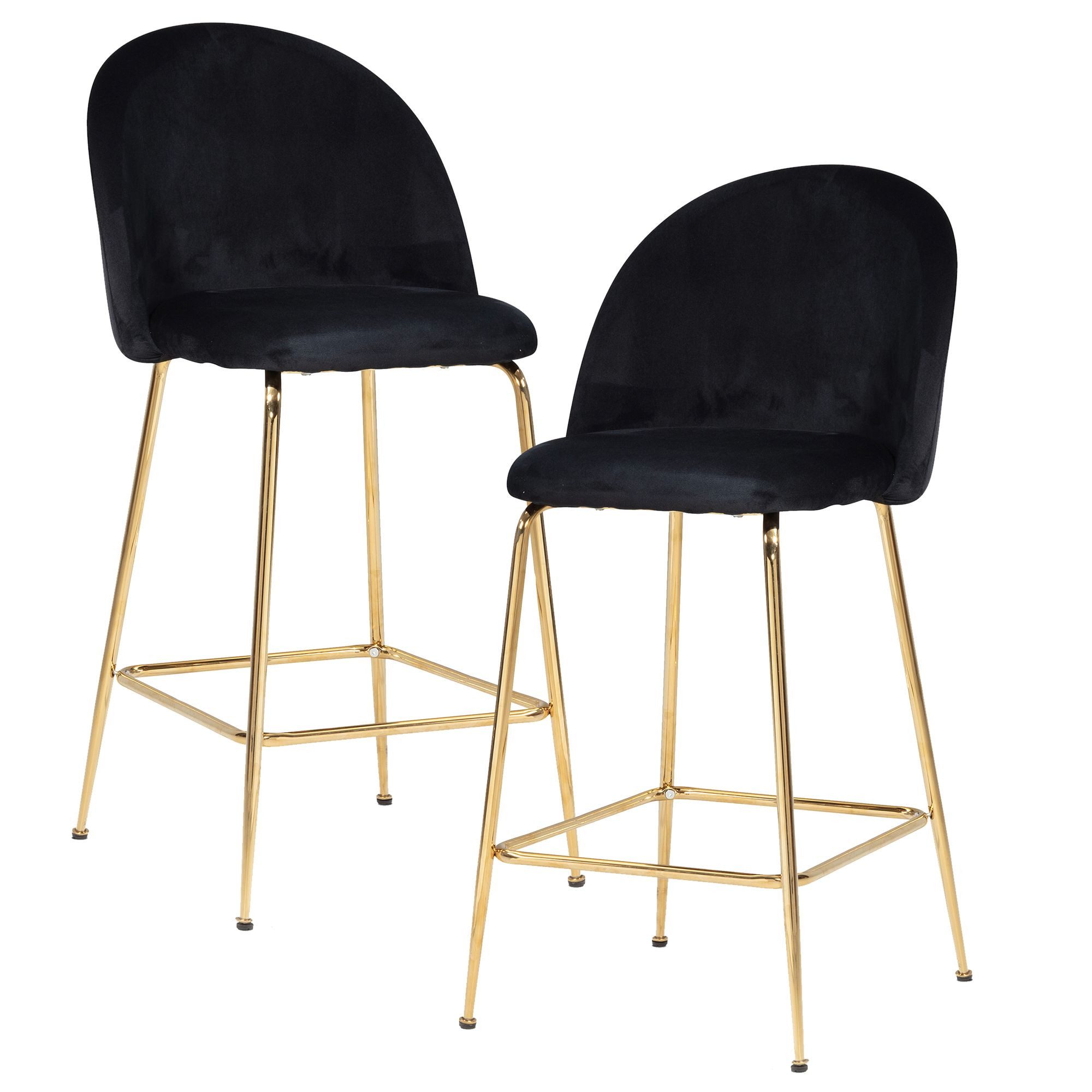 FINEBUY Barhocker FB59809 (Samt Schwarz Hocker günstig online kaufen