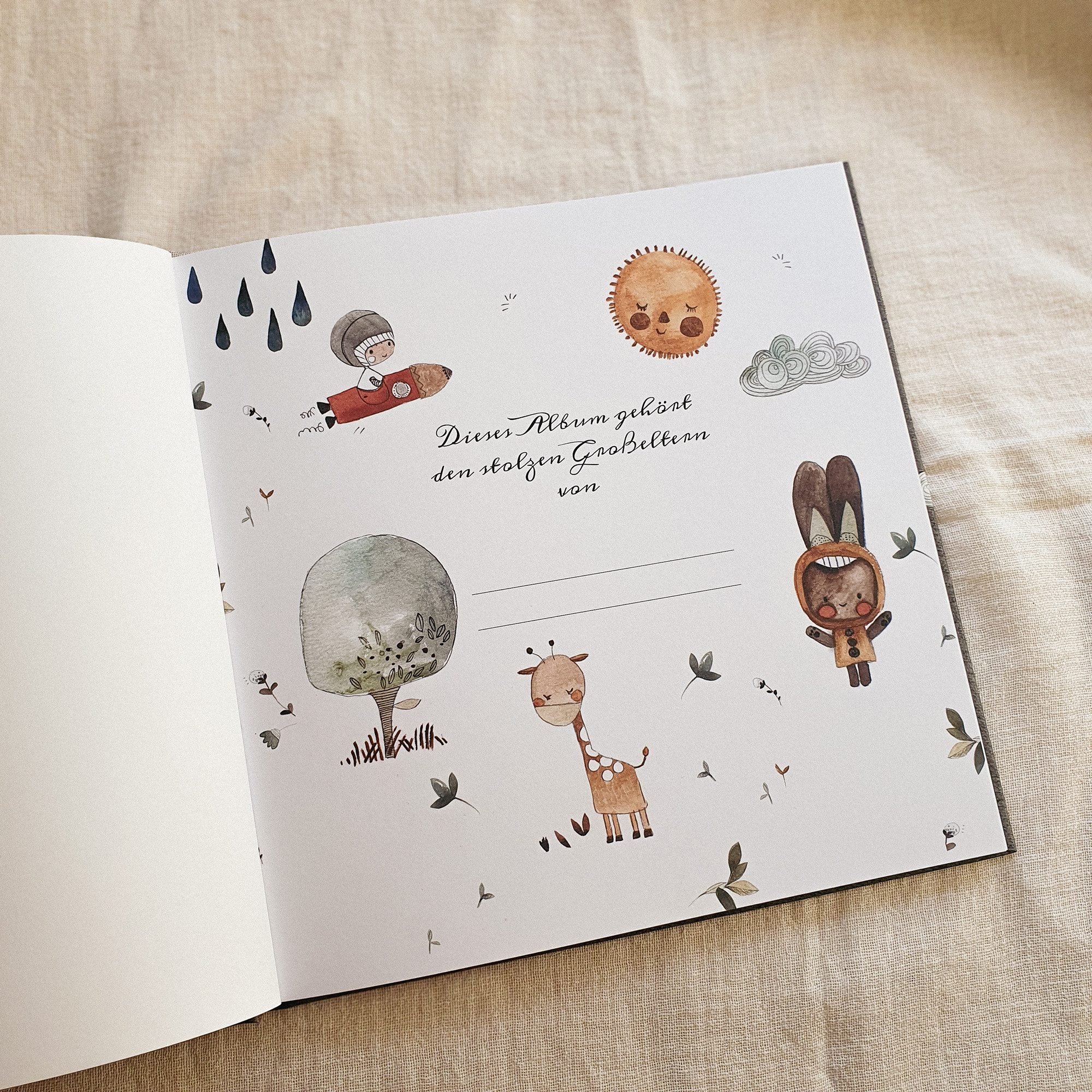 Pipapier Notizbuch Enkelkindalbum "Unser Enkelkind" Erinnerungsbuch, Geschenk Großeltern Pipapier, Geschenk für Großeltern