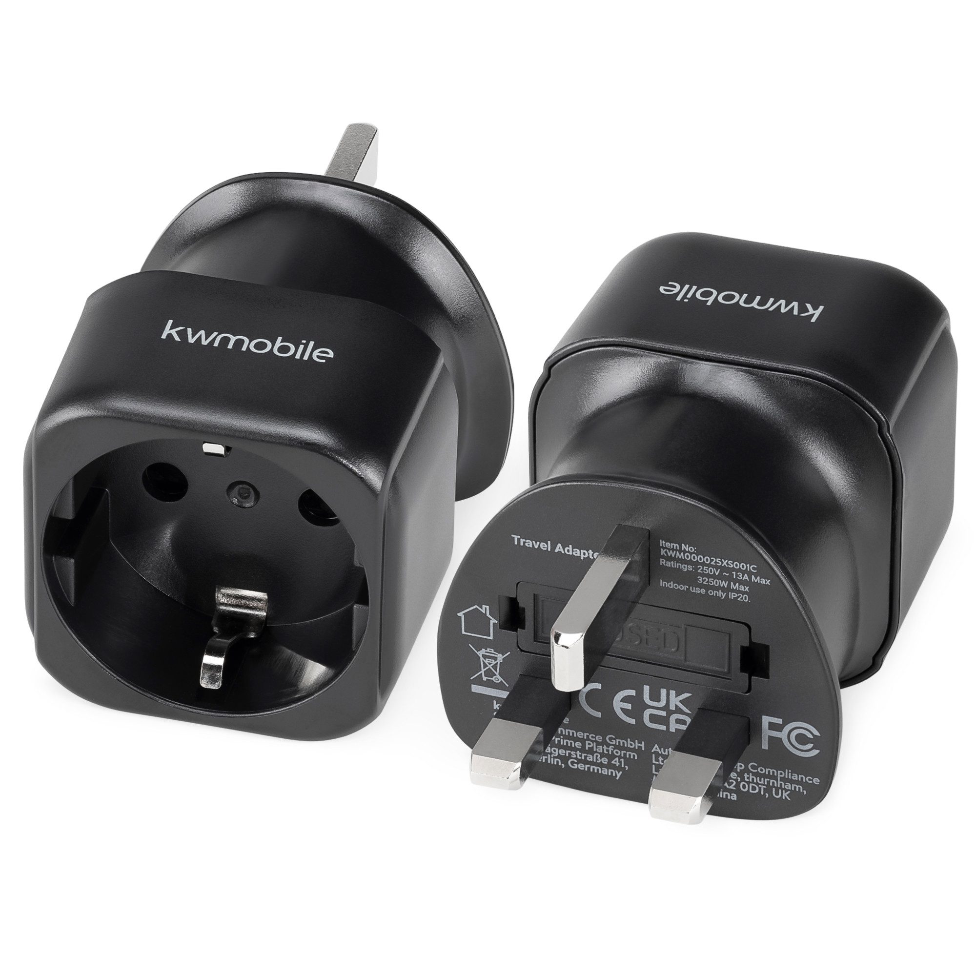 kwmobile Reiseadapter UK - Stromadapter für England - Schuko Stecker Adapter, 7.70 cm