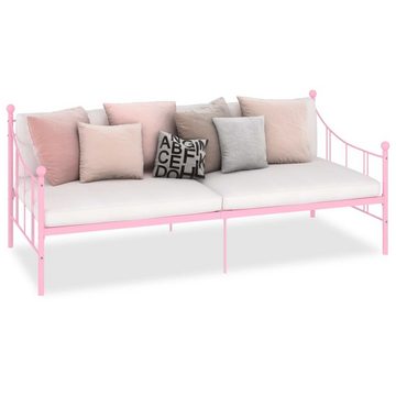 furnicato Bett Tagesbett-Rahmen Rosa Metall 90×200 cm