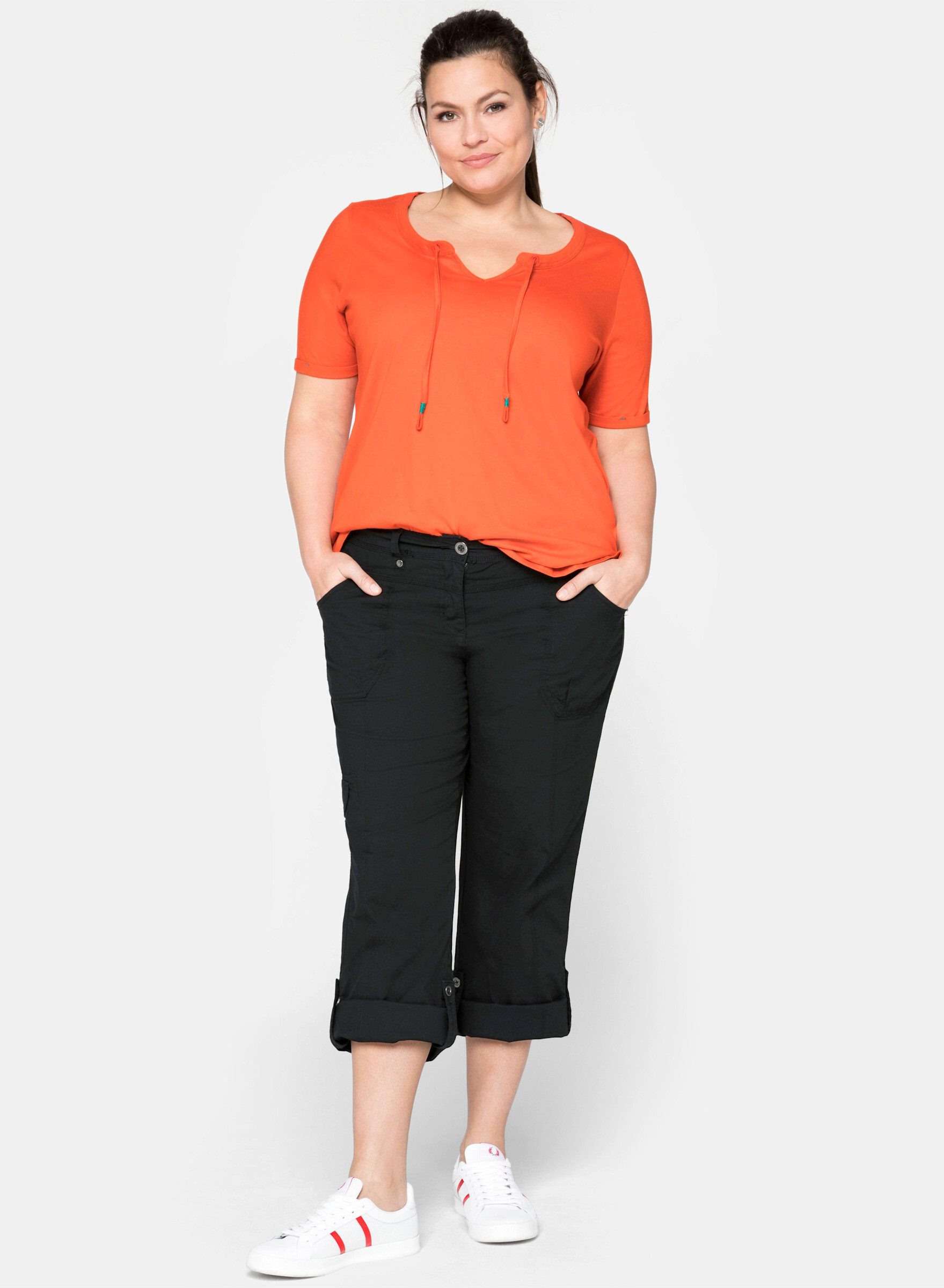 Sheego Jerseyhose Cargohose . mit Krempelfunktion günstig online kaufen