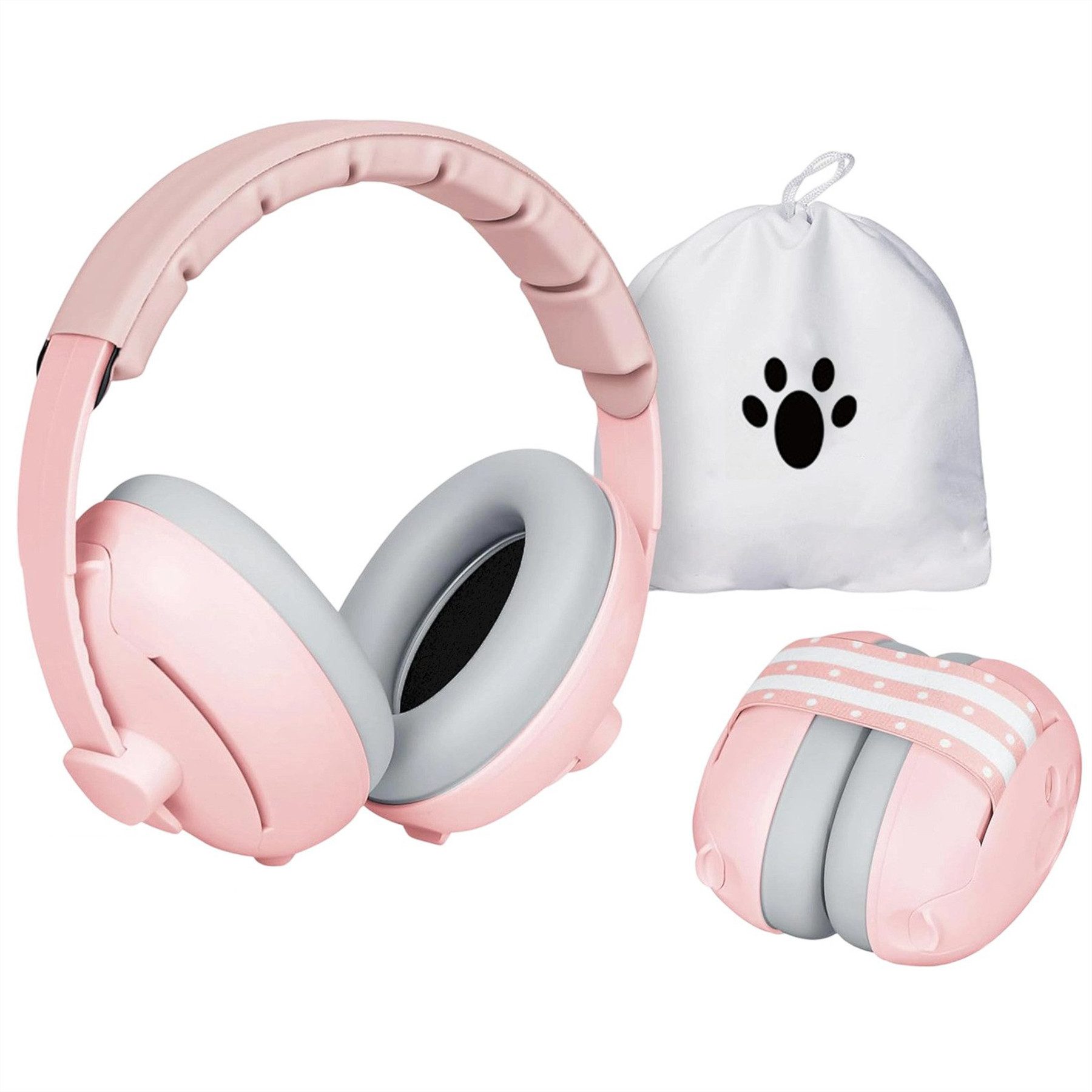 Mutig Kapselgehörschutz 2-in-1 Baby Gehörschutz, Verstellbarer Ohrenschützer, (mit Geräuschunterdrückung, Baby Kopfhörer Lärmschutz für Neugeborene & Kinder bis 60 Monate), Kapselgehörschützer mit Kopfband