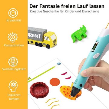 HYTIREBY 3D Printer Pen Set for Children Adults Gift 3D-Scanner, (12V 3D Printer Pen with 9 Metres Colours PLA Filament)