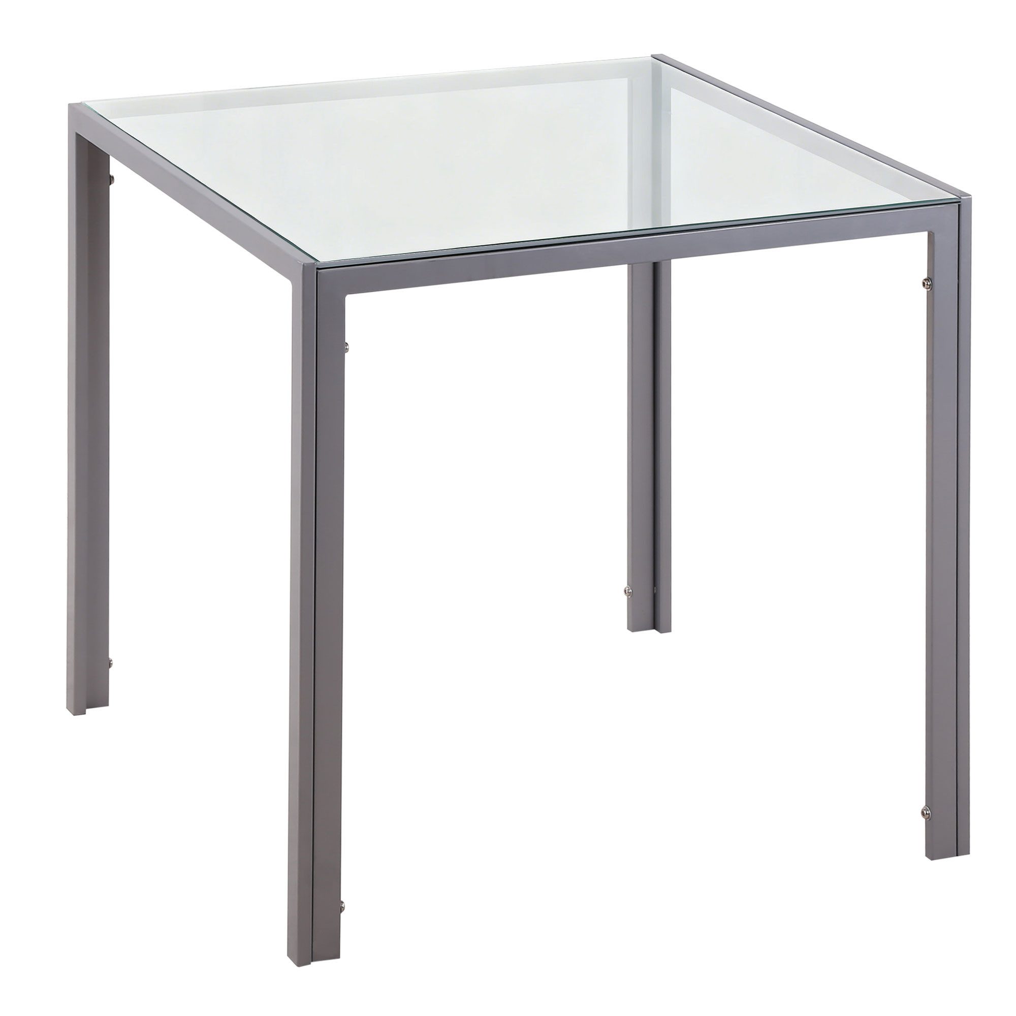 HOMCOM Esstisch Esszimmertisch für 4 Personen (Glastisch, 1-St., Küchentisch), für Küche, Esszimmer, Grau, 75 x 75 x 75 cm