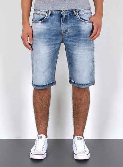 ESRA Jeansshorts A362 Herren Jeans Shorts kurze Hose, bis Übergröße / Plussize Große Größe, Herren kurze Jeans Hose Shorts, Herrren kurze Jeanshose mit Stretch, Jeansshorts für Sommer mit Rissen im Destroyed Look, Herren Capri Jeans Herren Capri Hose Herren Capri Jeanshose, Herren Shorts Jeans Straight Regular Comfort