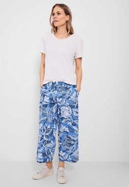 Cecil Culotte Cecil Leinen Loose Fit Hose in Marina Blue (1-tlg) Tunnelzugbändchen