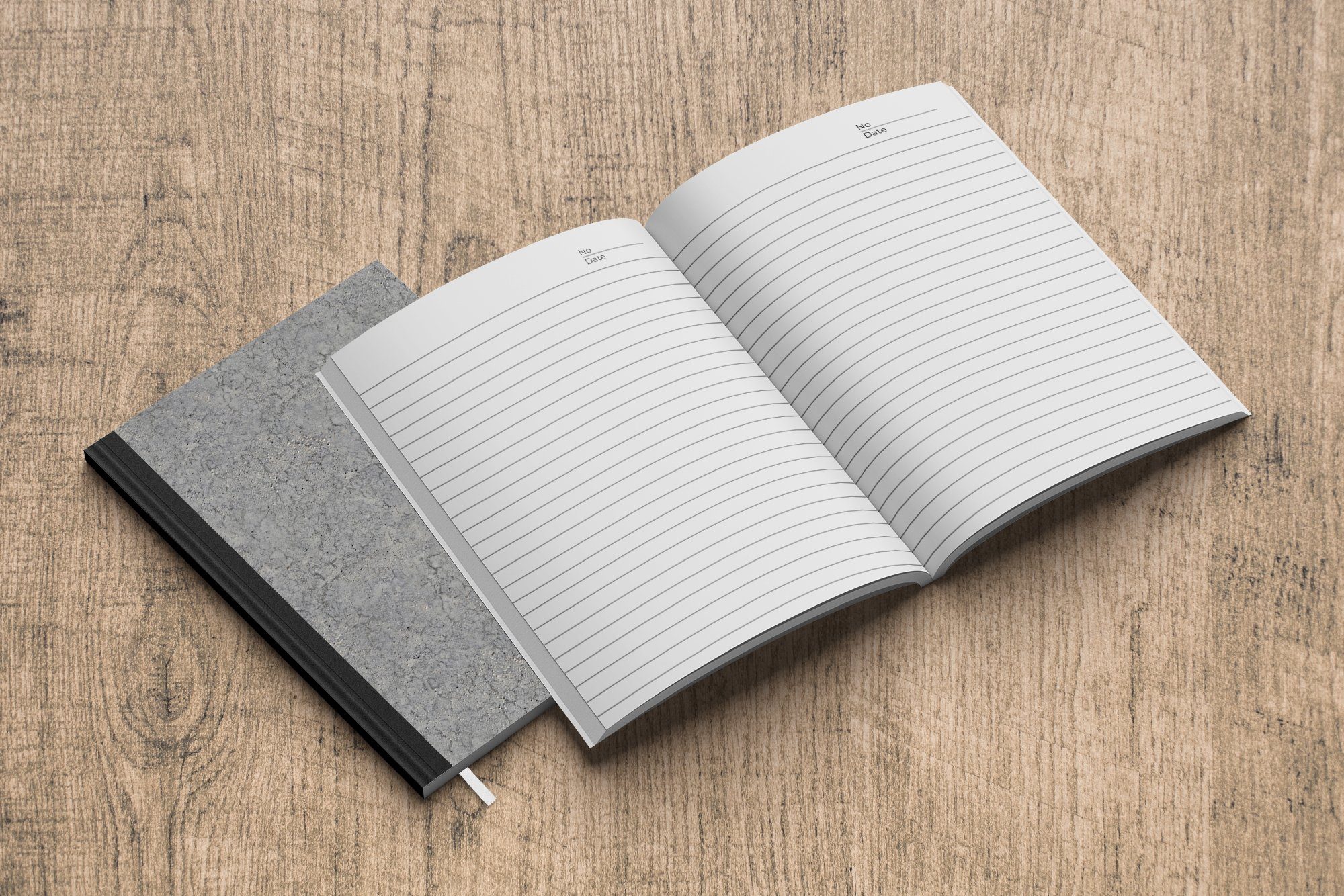 MuchoWow Notizbuch Beton - Wand Muster Journal, - Merkzettel, A5, Tagebuch, 98 Notizheft, Seiten, - Industriell, Haushaltsbuch