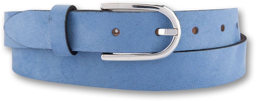 BERND GÖTZ Ledergürtel mit eleganter Schließe in linearem Look blau | Gürtel