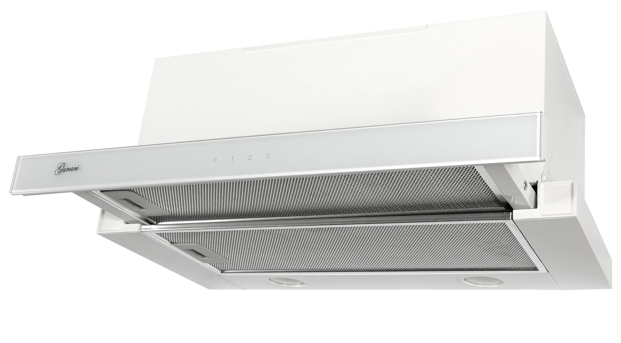 GURARI Flachschirmhaube GCH B 117 WH PRIME+5 Jahres Garantie GCH B 117 WH PRIME+5 Jahres Garantie, Einbau Dunstabzugshaube 60 cm, in Weiß,Weiß Glas, 1000m³/h