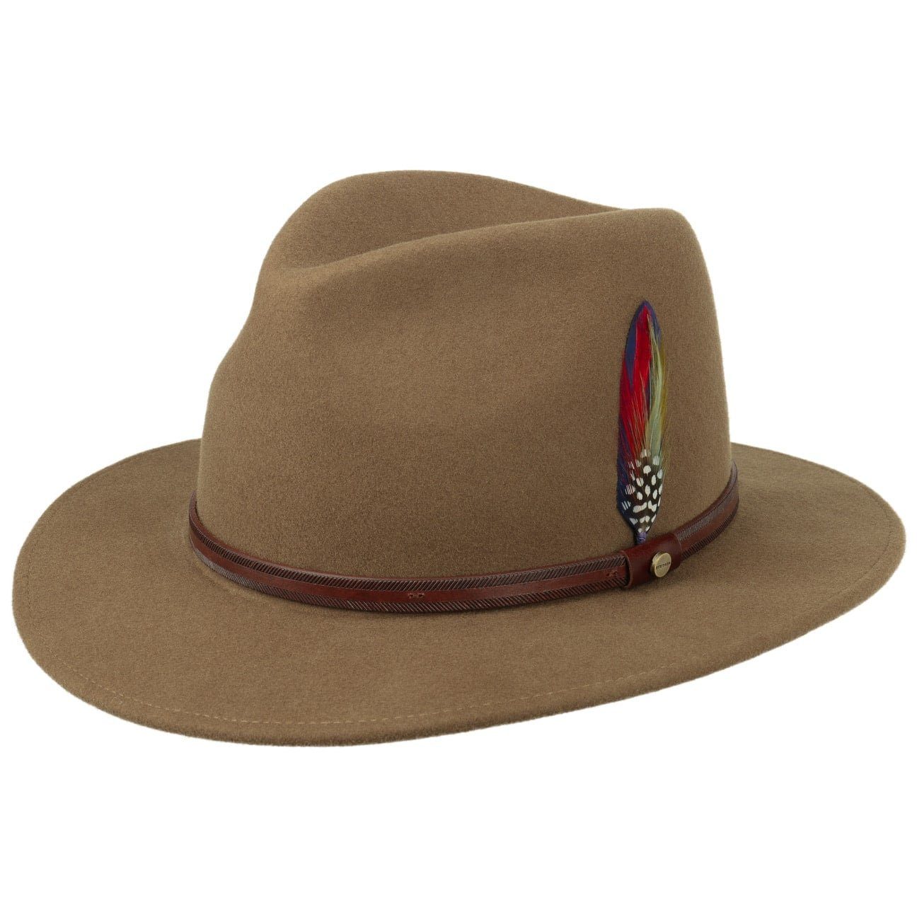 Stetson Filzhut (1-St) Outdoorhut mit Lederband hellbraun