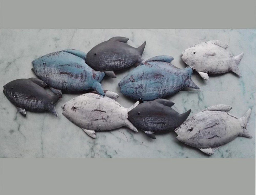 Deko-Impression Wanddekoobjekt Wandobjekt Fische bunter Fischschwarm günstig online kaufen