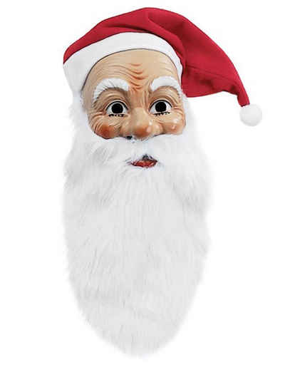 Metamorph Verkleidungsmaske Nikolausmaske, Santa Claus im Handumdrehen - Kunststoffmaske mit allem drum und dran