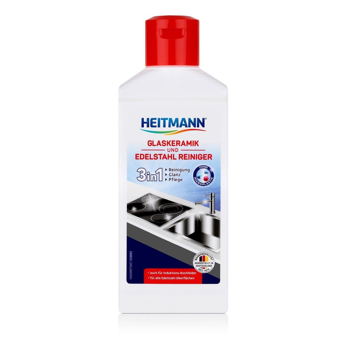 Glaskeramik Intensivreiniger Heitmann Reiniger - 250ml HEITMANN Edelstahl (1er Küchenreiniger