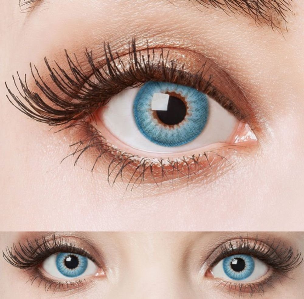 aricona Farblinsen Natürliche Blaue Jahreslinsen Weiche Farbige  Kontaktlinsen Farbig blau, ohne Stärke, 2 Stück