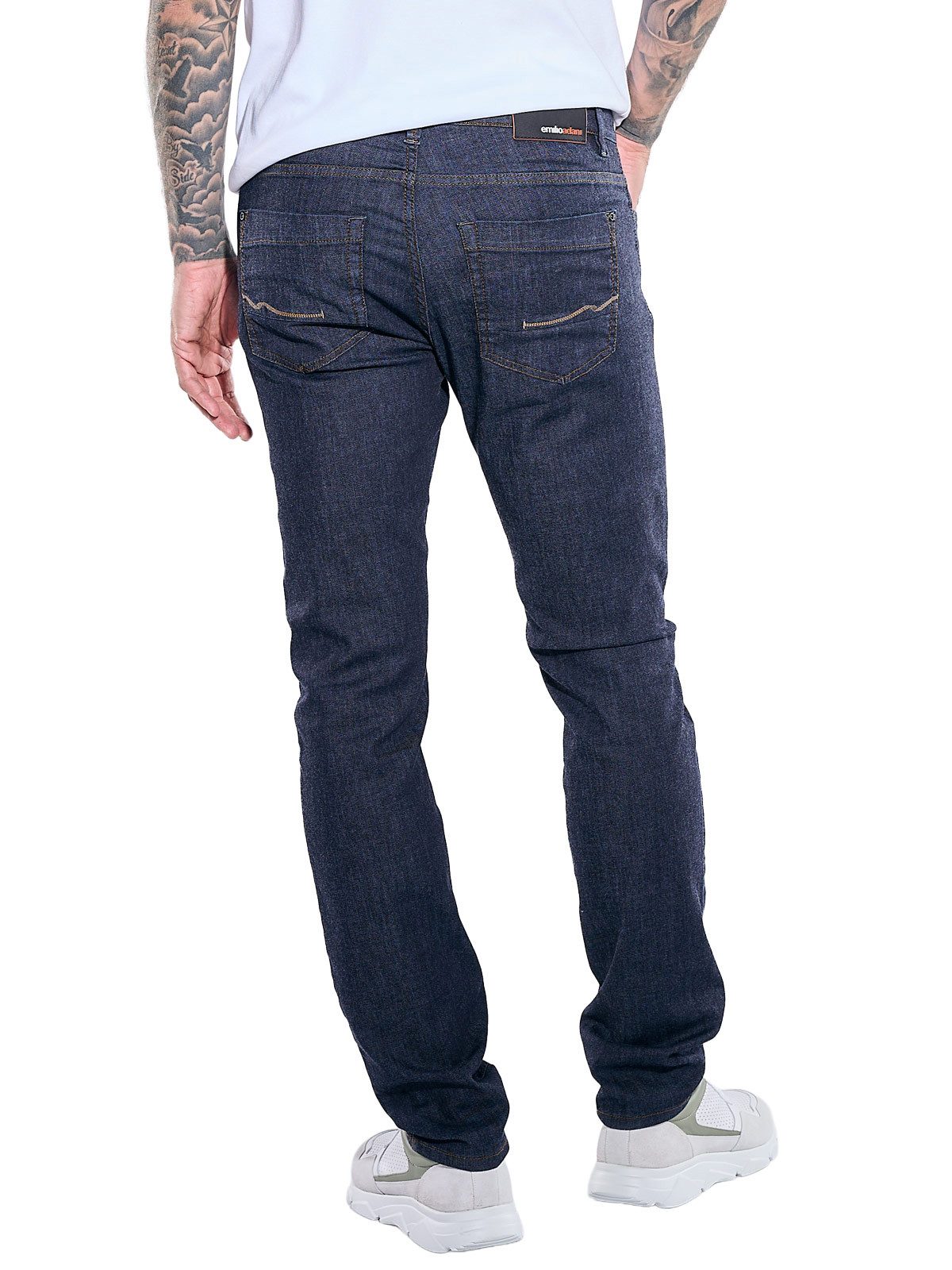 emilio adani Stretch-Jeans Herren Jeans mit dunkler Waschung, Marineblau – Bild 2 von 5