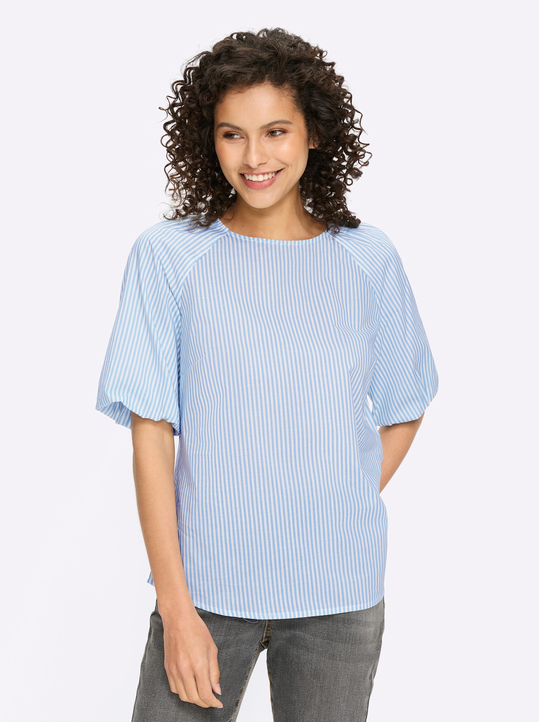 heine Klassische Bluse Streifenbluse Kurzarm