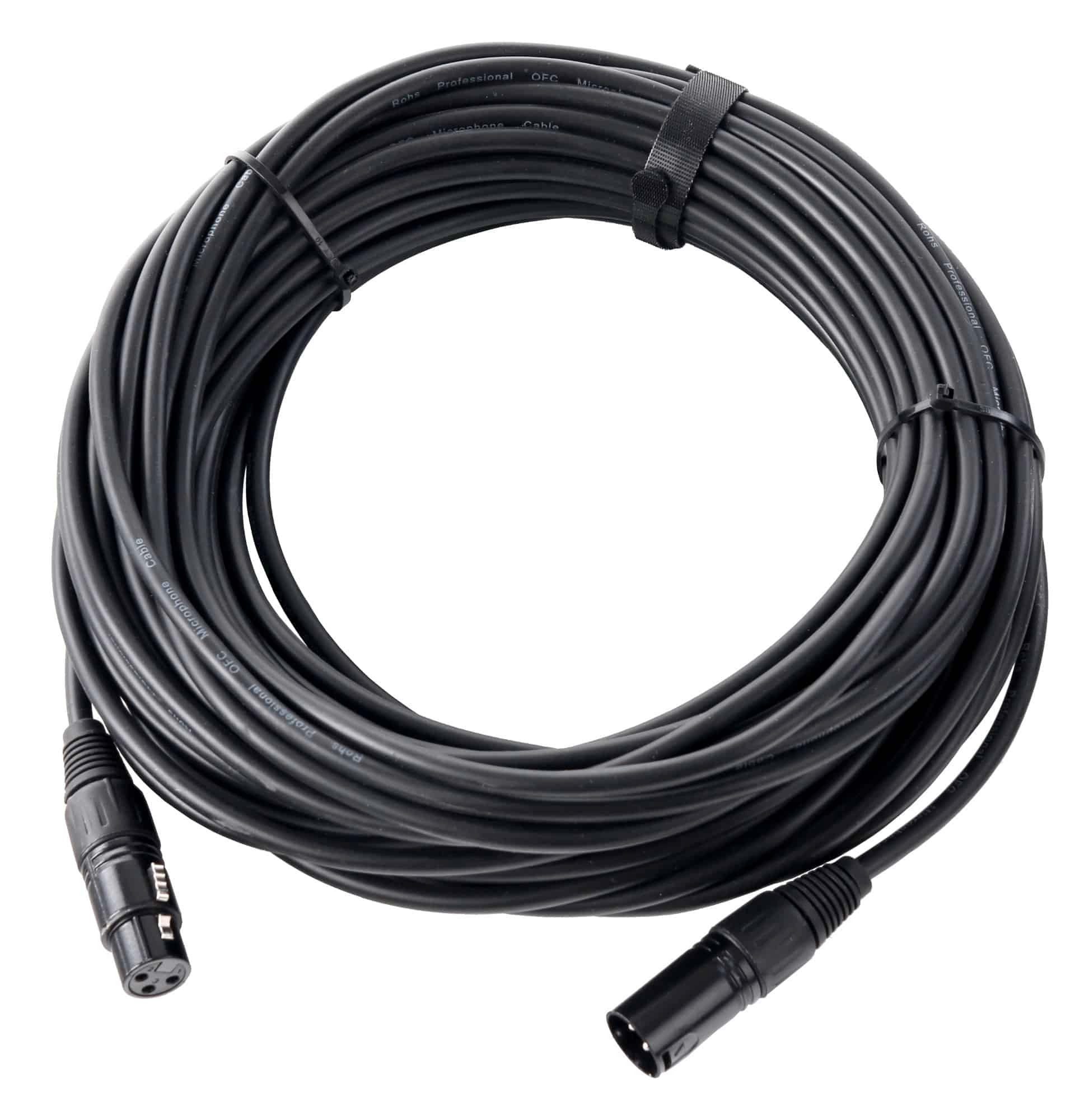 Pronomic XFXM-20 Mikrofonkabel XLR 20m Schwarz Audio-Kabel, XLR, XLR (2000 cm), Stecker handgelötet, säure- und ölfest