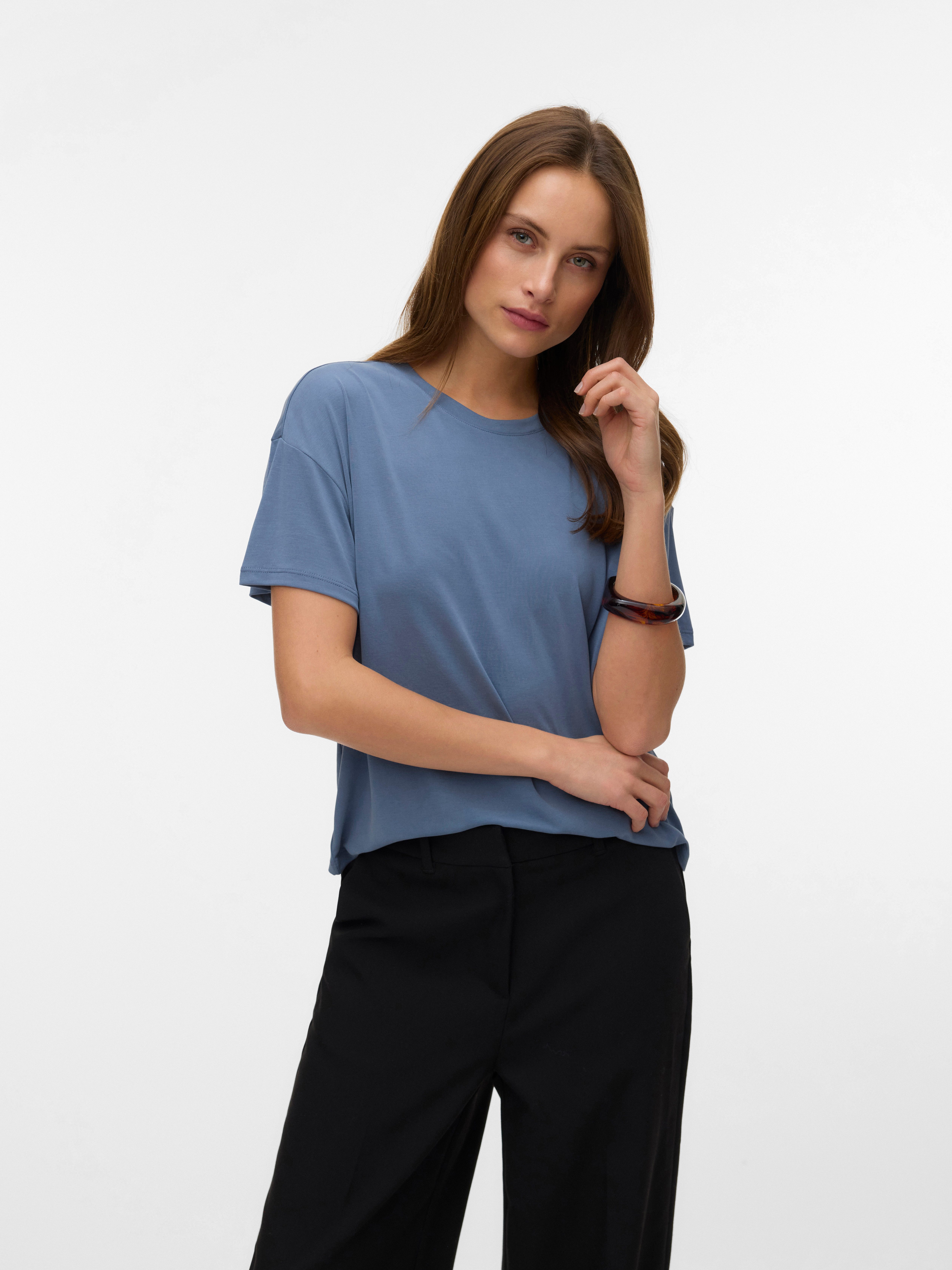Vero Moda Kurzarmshirt VMFILLI 2/4 TEE JRS NOOS Materialmix, relaxed fit günstig online kaufen