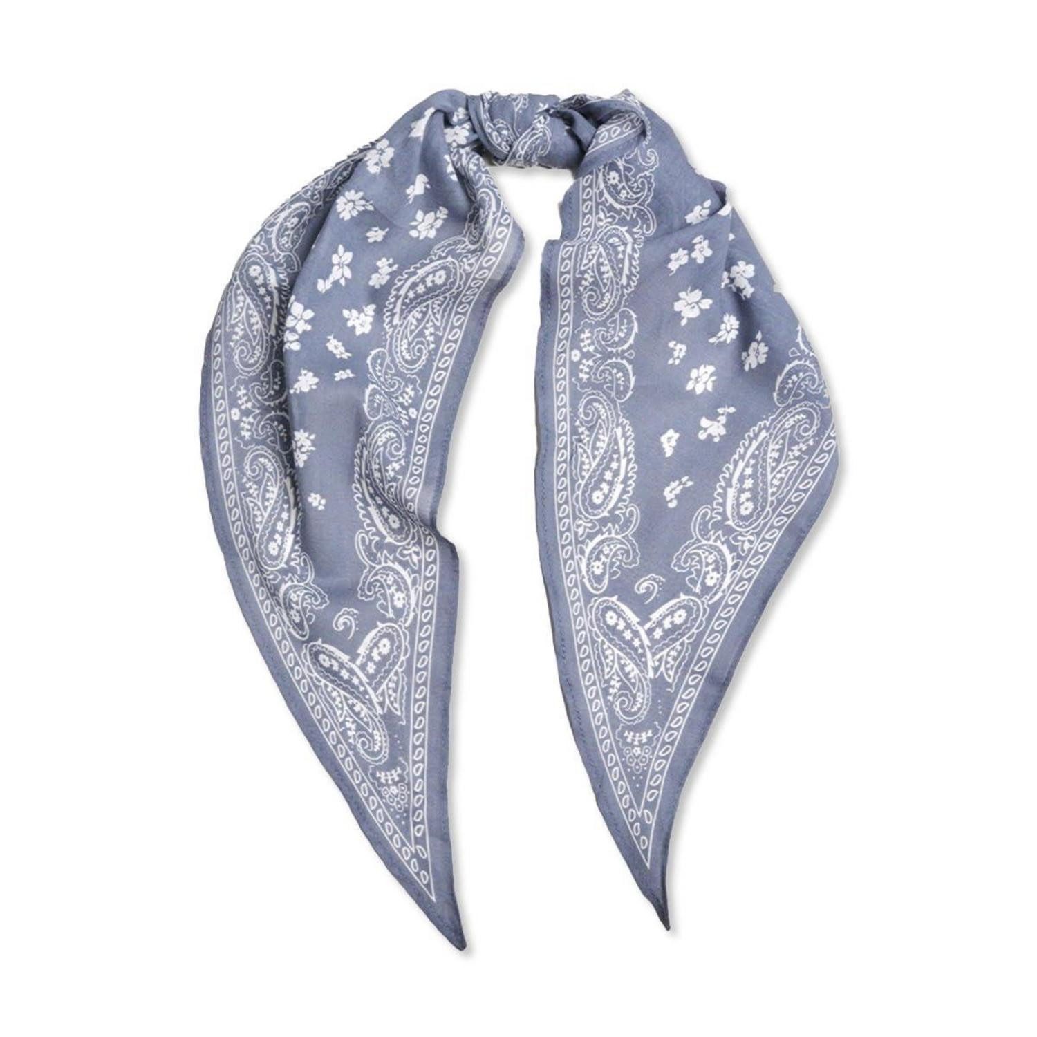 LuxusKollektion Bandana Halstuch Baumwolle Vintage Paisley Haze Blau