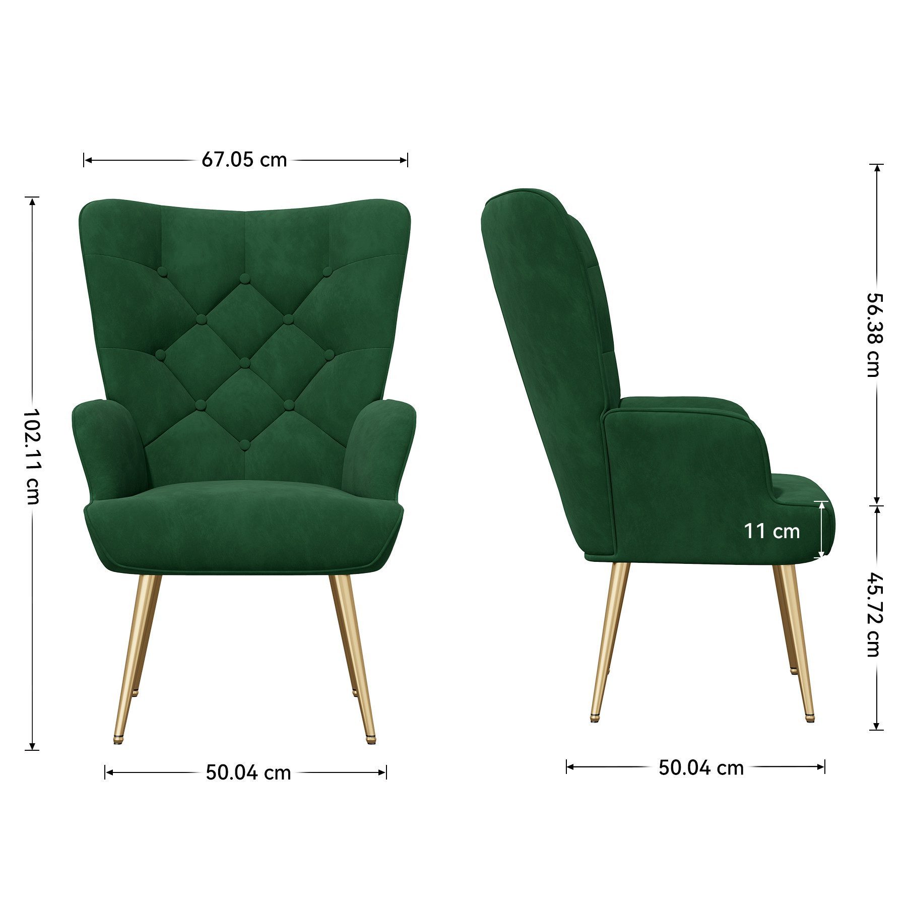 HawthyHome Polsterstuhl Eleganter Polstersessel, Schminktisch Stuhl mit Met günstig online kaufen