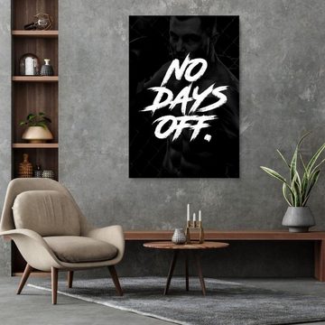 Hustling Sharks Leinwandbild Fitness Wandbild als XXL Leinwandbild "No Days Off", in 7 unterschiedlichen Größen verfügbar