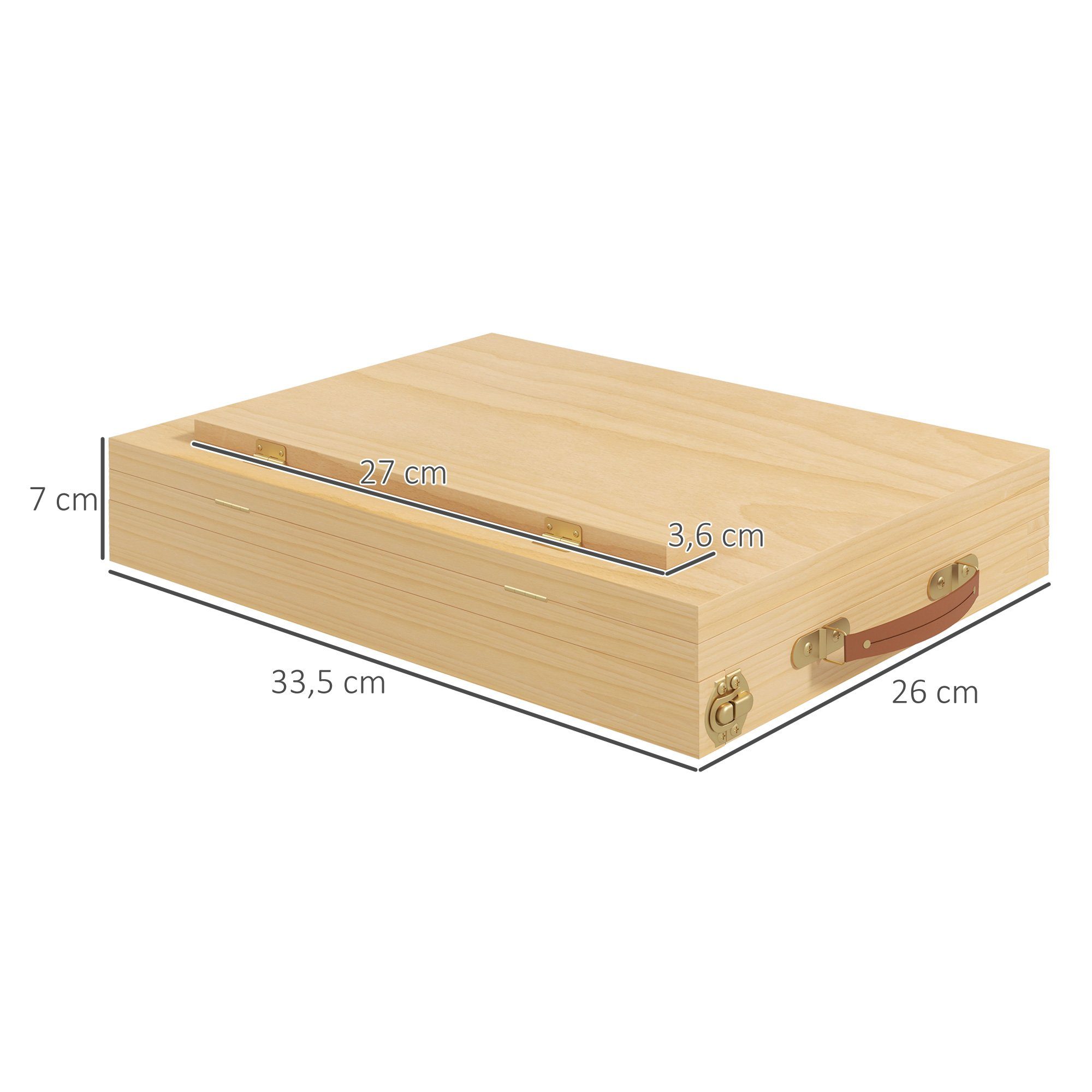 Vinsetto Staffelei Winkelverstellbare Tischstaffelei mit Griff, Naturholz 33,5 x 26 x 26 cm