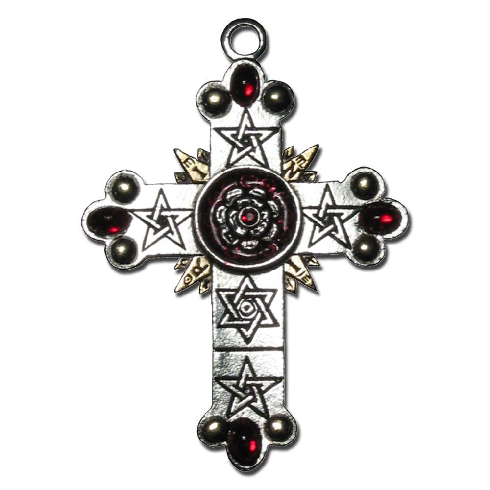 HOPLO Kreuzanhänger DAS ROSENKREUZ Anhänger Schmuck - Kreuze - 48x68mm