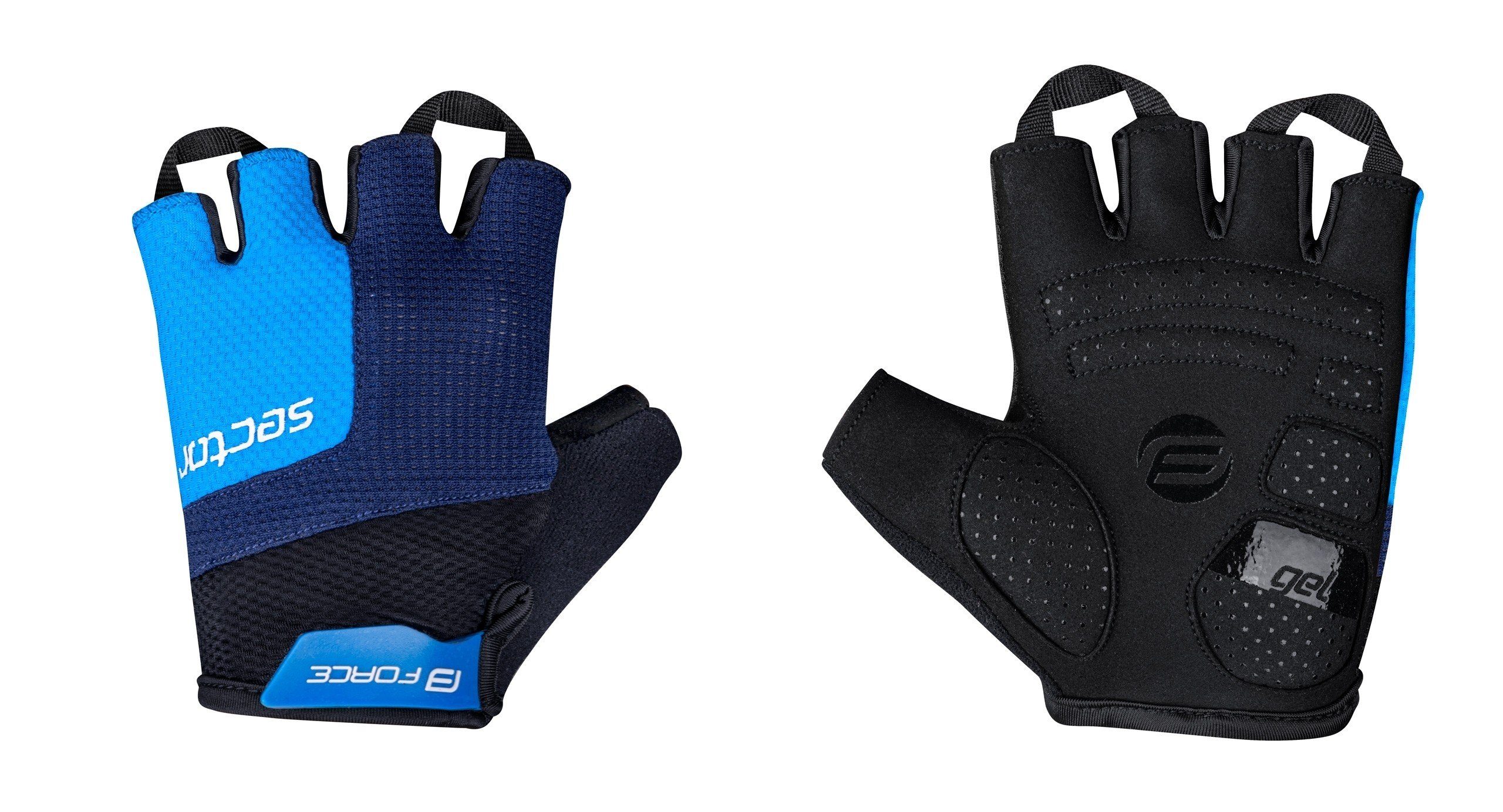 FORCE gel Fahrradhandschuhe FORCE blue black SECTOR Handschuhe