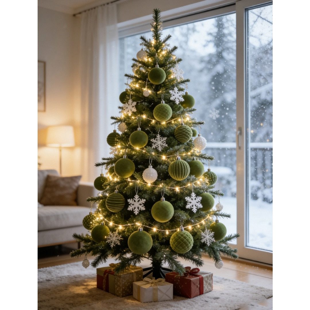 Sorvyzxn Weihnachtsbaumkugel Weihnachtsdeko Weihnachtskugeln 32-teiliges Set,Weihnachtsbaumschmuck – Bild 5 von 5