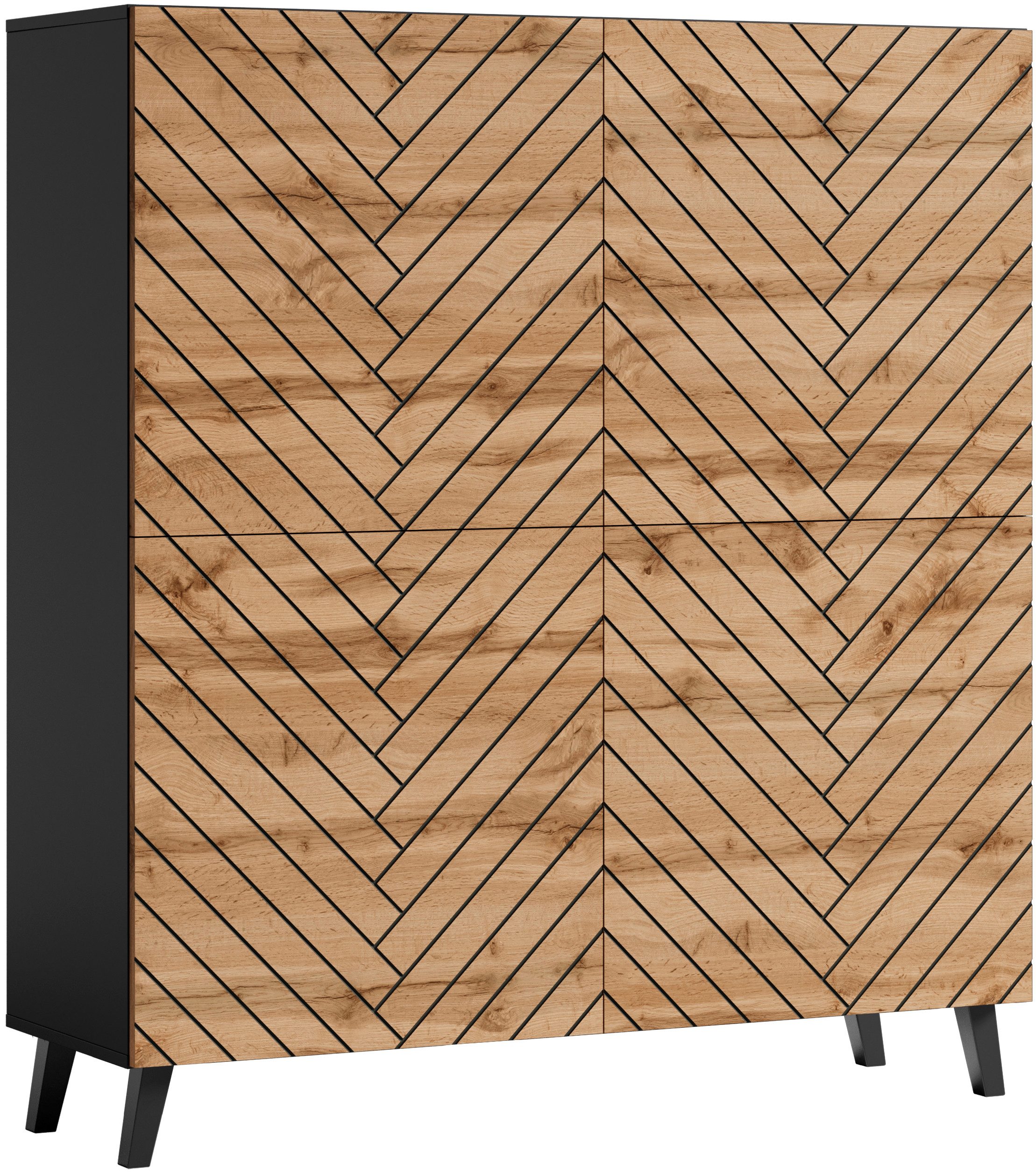 Home affaire Highboard Phuket, Front MDF, moderne Kommode mit 4 Türen und 8 günstig online kaufen