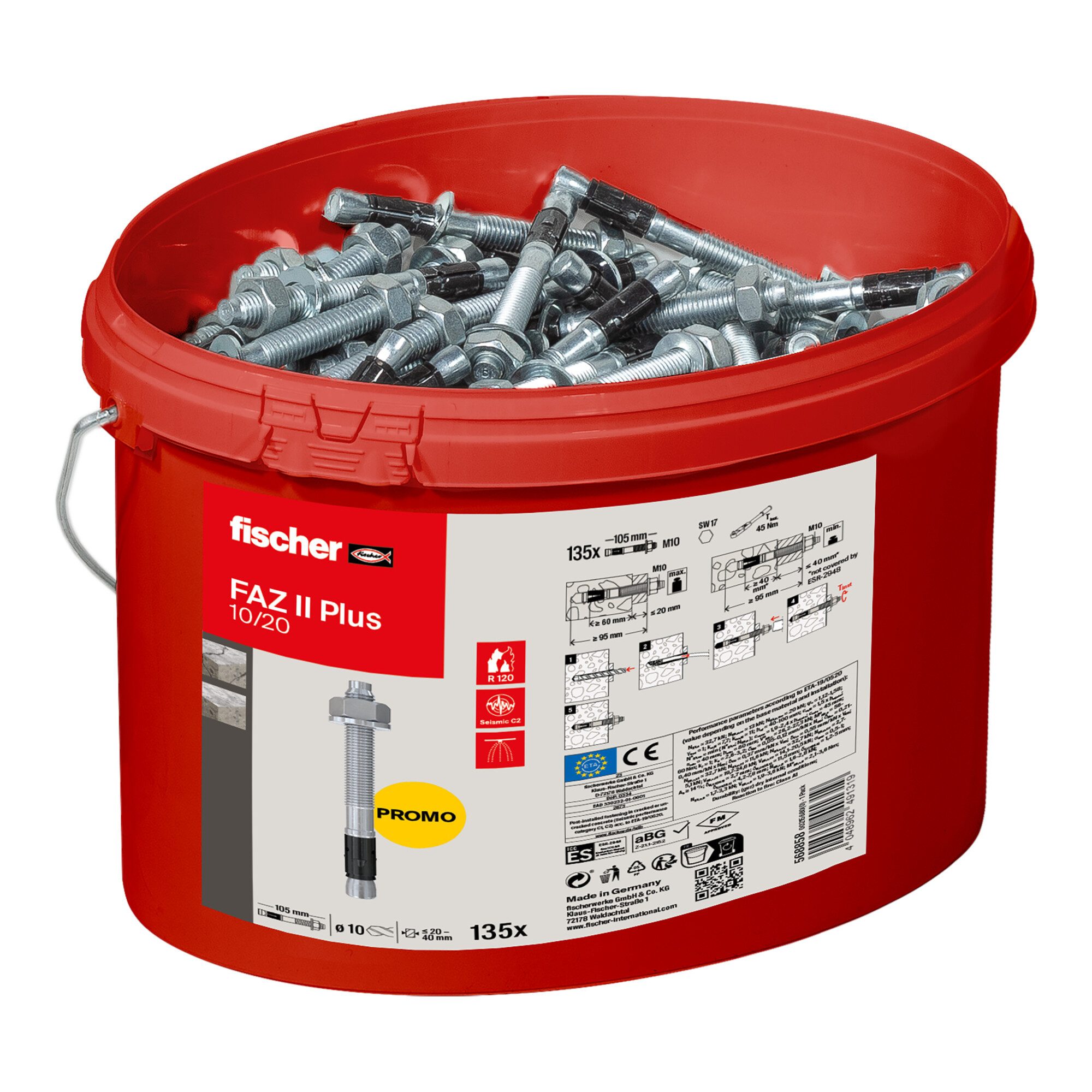 fischer Bolzenanker fischer Bolzenanker FAZ II Plus 10/20 im Eimer