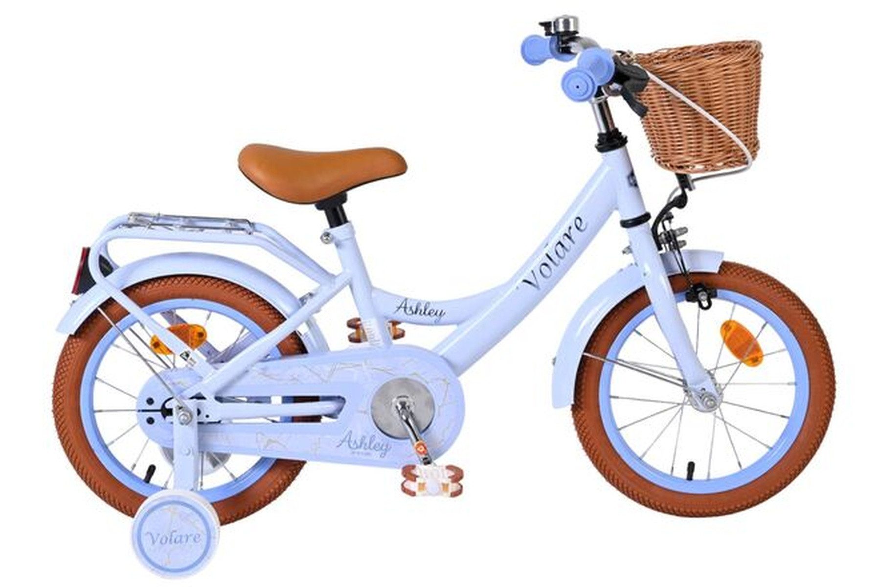 Kinderfahrrad Ashley Mädchen 14 Zoll – Blau – Rücktritt- & Handbremse, Stützräder