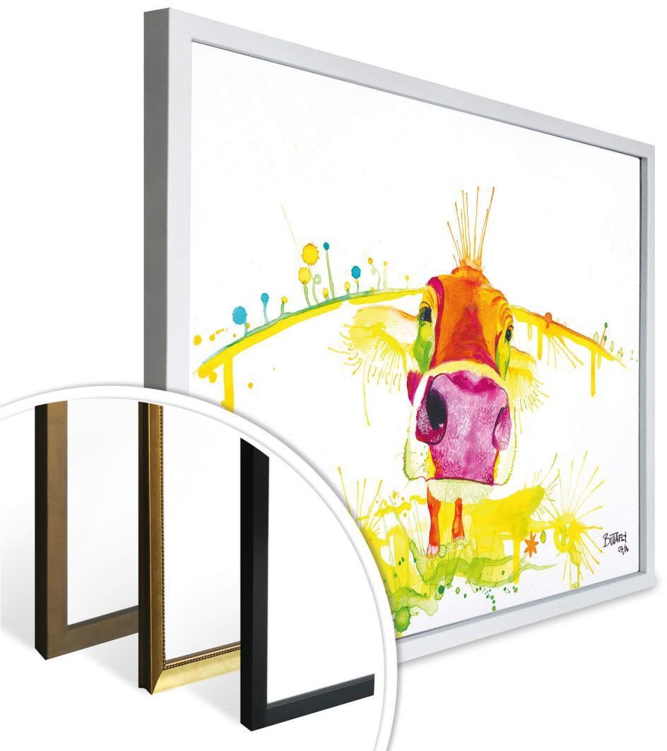 Bild, (1 Poster Poster, Calf, St), Crazy Wandposter Wandbild, Schriftzug Wall-Art