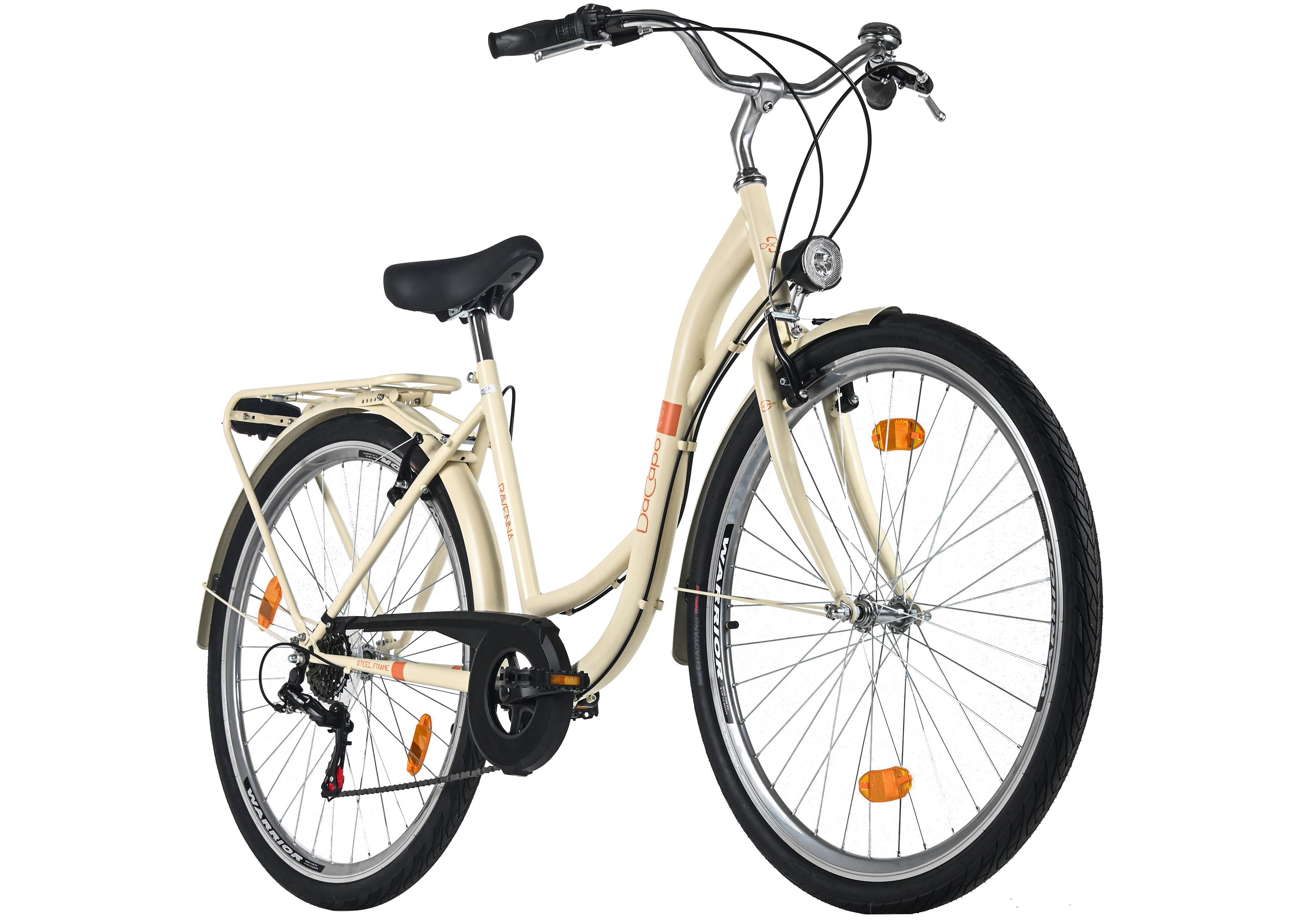 Dacapo Women's Trekking Bike 28'' Ravenna 6 Beige 6-Speed ​​Frame Size 48 cm, 6-Speed ​​Shimano Tourney Derailleur, Derailleur Gears
