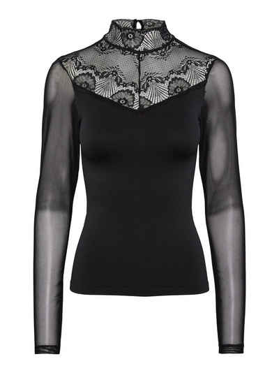 pieces Langarmshirt NAYA (1-tlg) Spitze