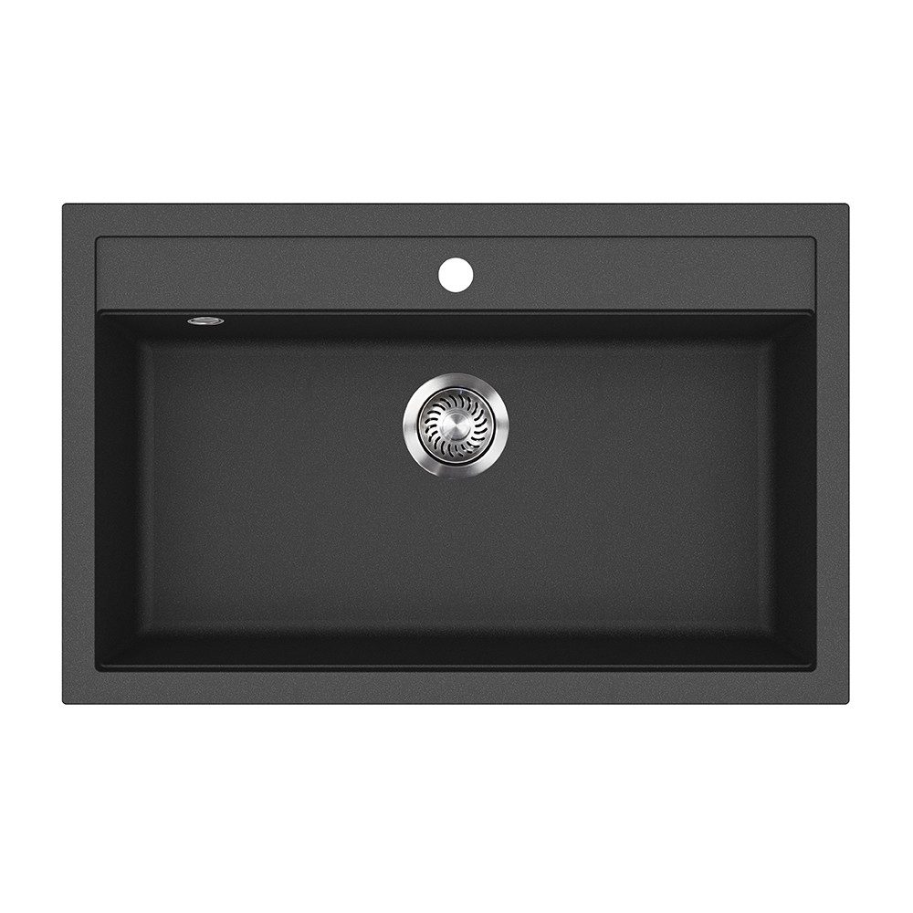 Bergstroem Granitspüle Sydney, Schwarz, 80 x 51 cm, Rechteckig, 80/51 cm, (1 St)