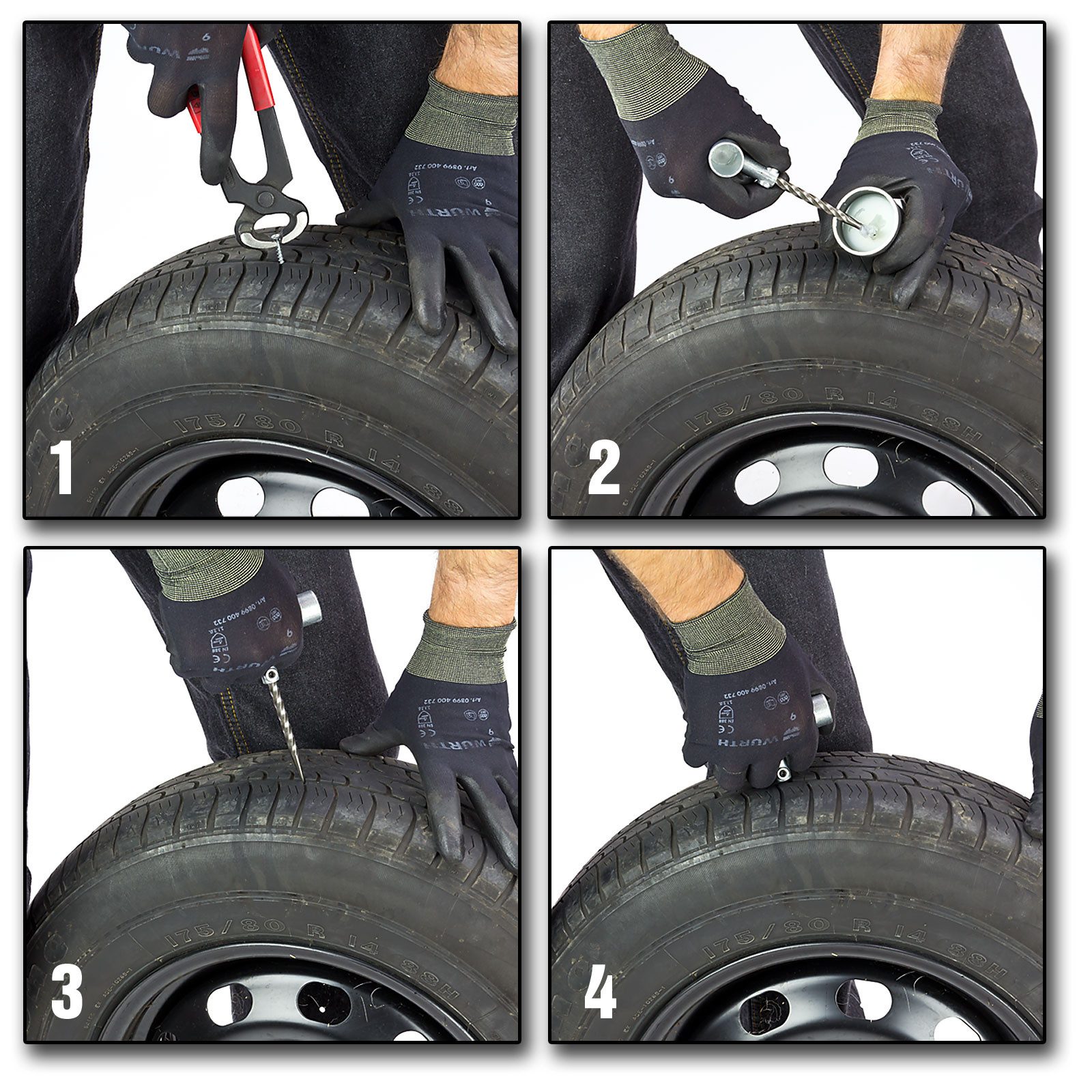 DEMA Reifen-Reparaturset Reifenreparatur Set 40 tlg., 40-St.