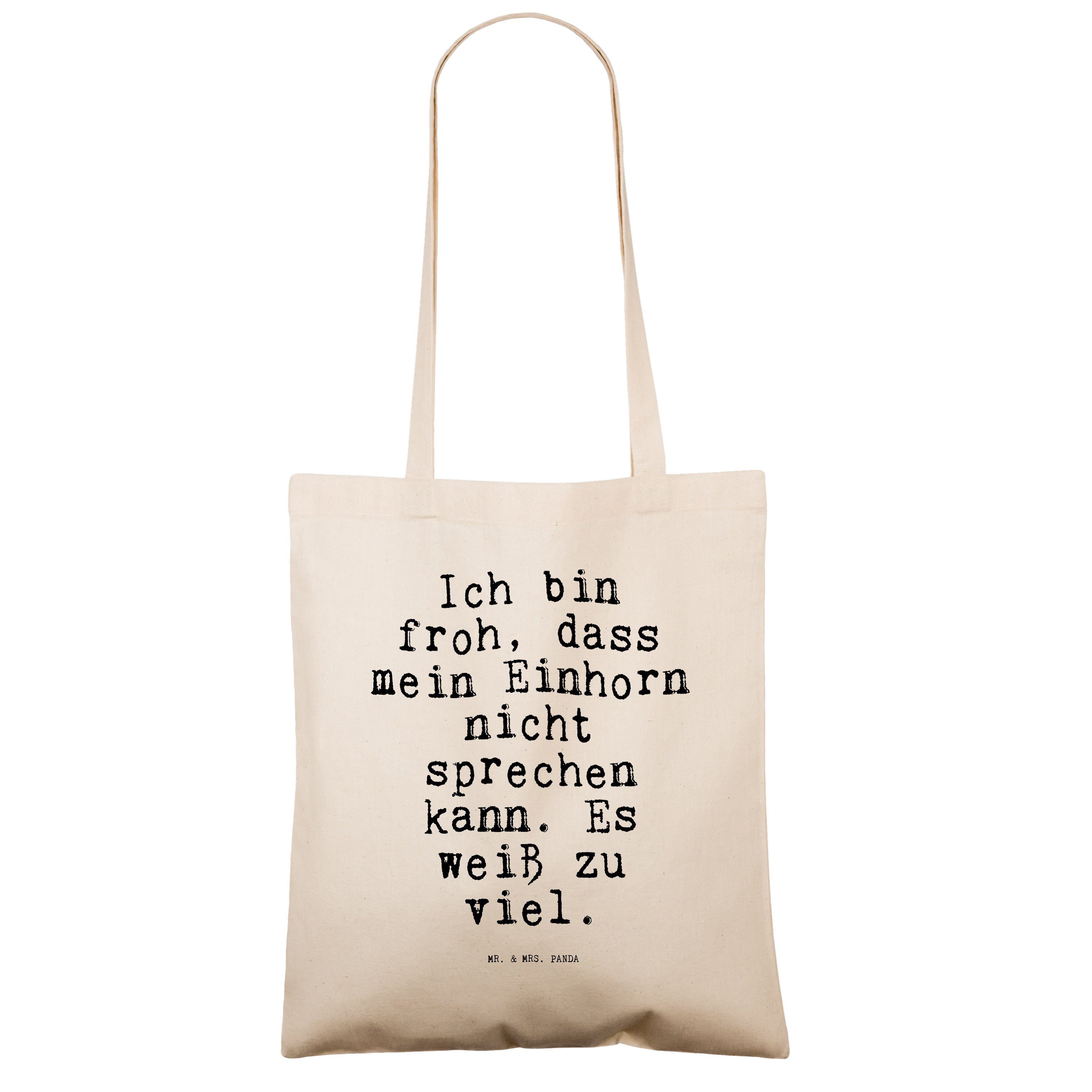 Mr. & Mrs. dass... bin (1-tlg) - Geschenk, Tragetasche Einhorn, Zit Transparent froh, Sprüche, Panda Ich 