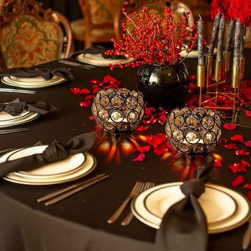 Avisto Teelichthalter Teelichthalter Kerzenständer Gold Kristall Dekoration 4 Stück 8CM (Teelichthalter Kristall Set, 4 Kerzenständer), aus Metall,Für Teelichter und Stumpenkerze, für Hochzeiten und Partys