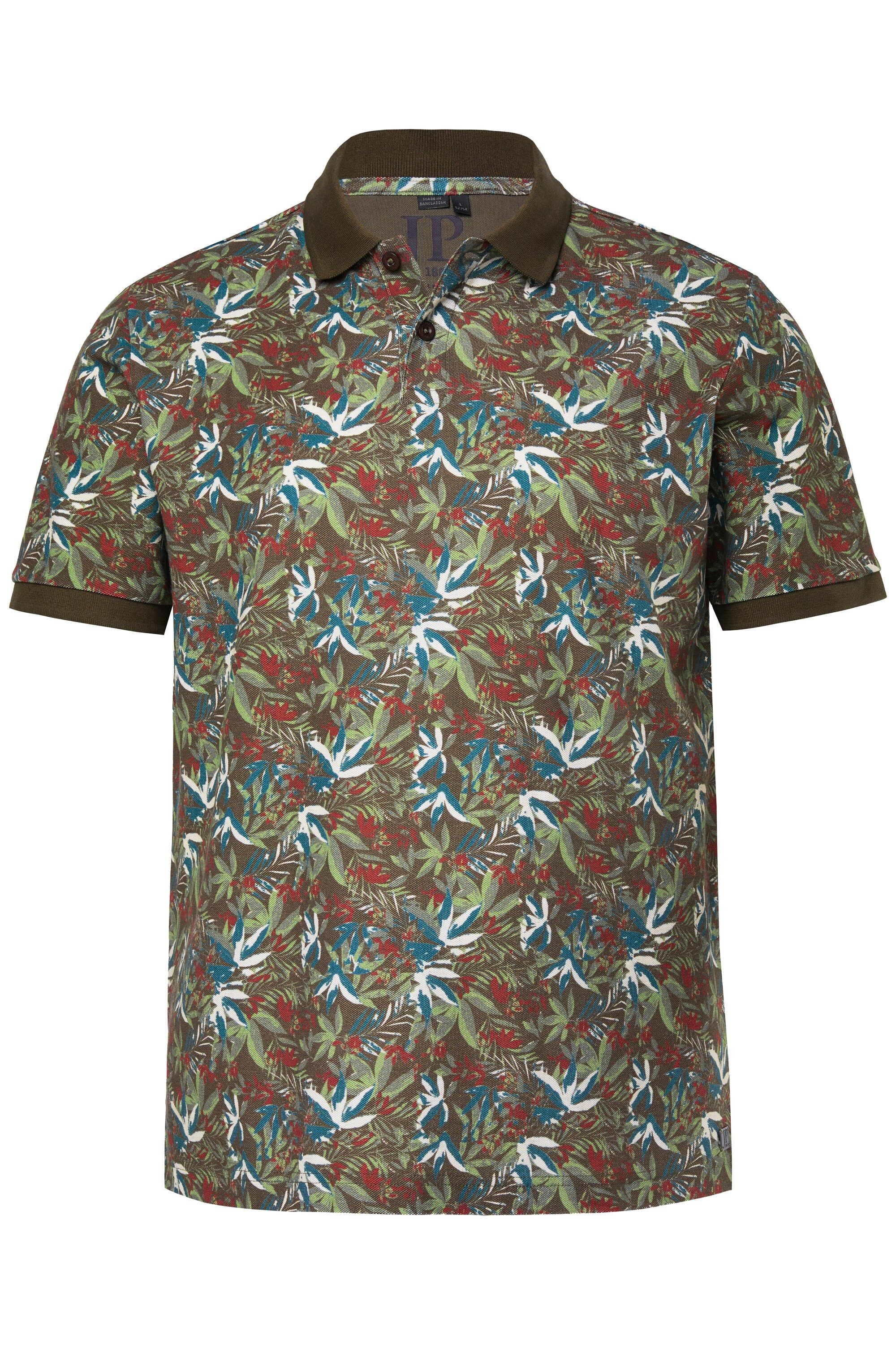 JP1880 Poloshirt Poloshirt Halbarm Piqué floraler Print