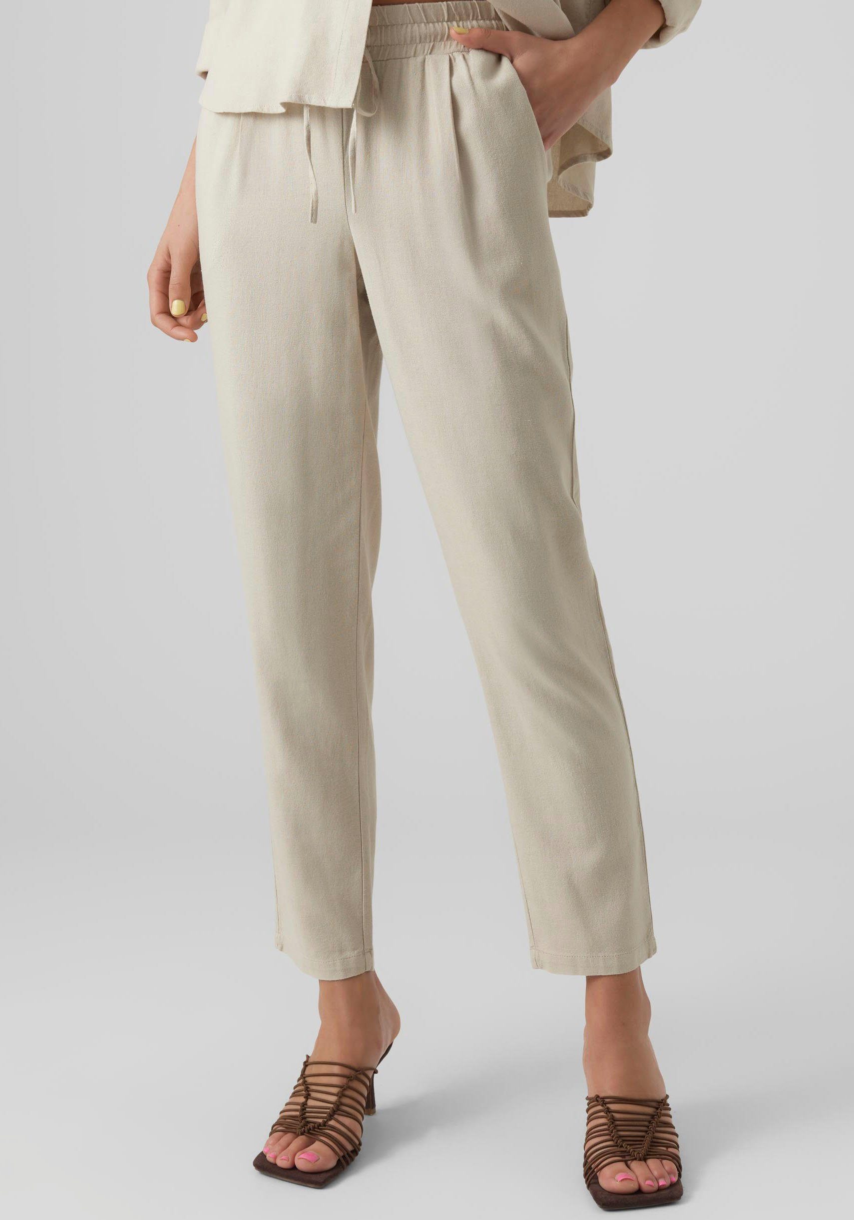 Vero Moda Schlupfhose VMJESMILO ANKLE PANTS GA NOOS mit Leinen