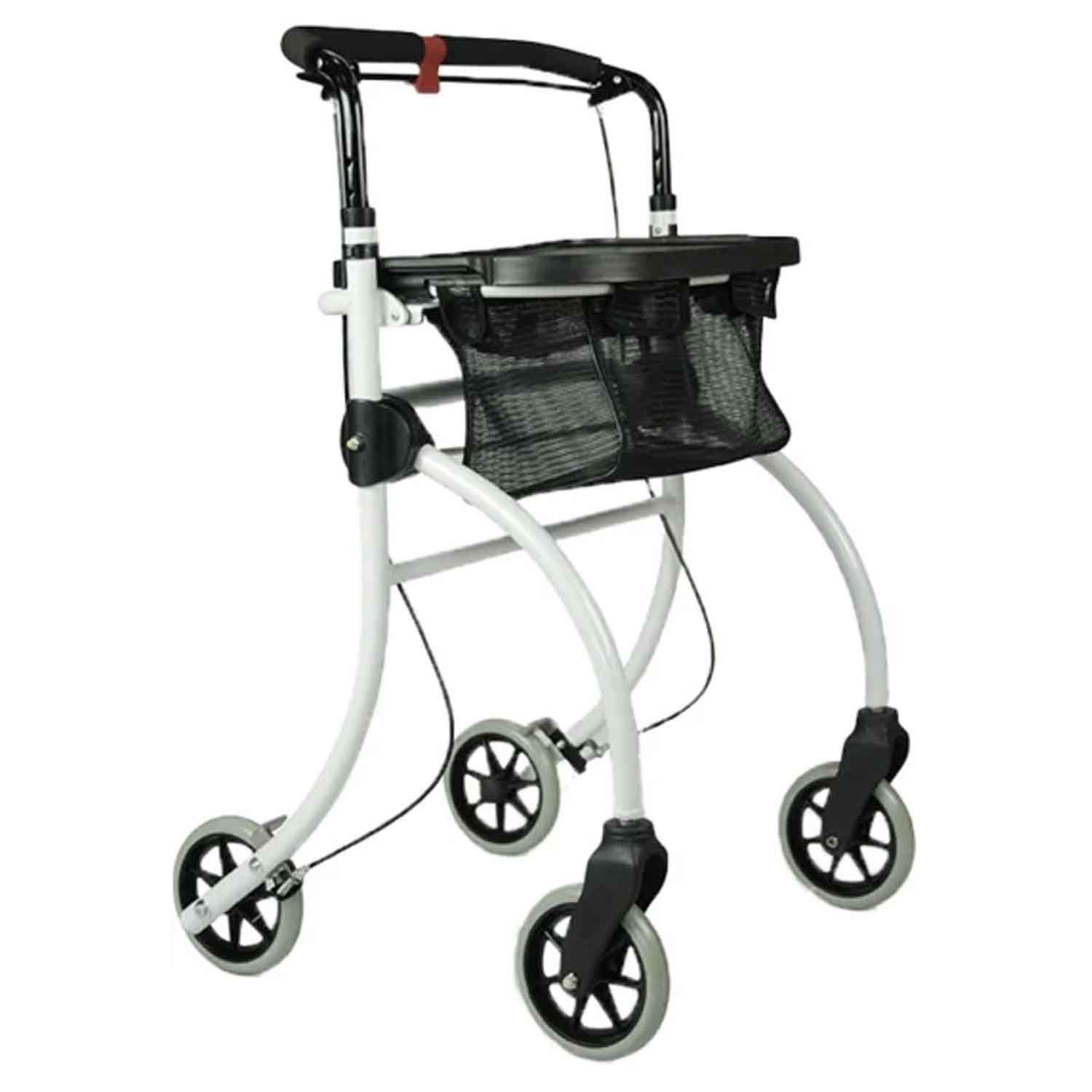 Drive Medical Rollator Drive Medical Roomba Indoor-Rollator faltbar mit Tablett weiß, Schmale Bauform
