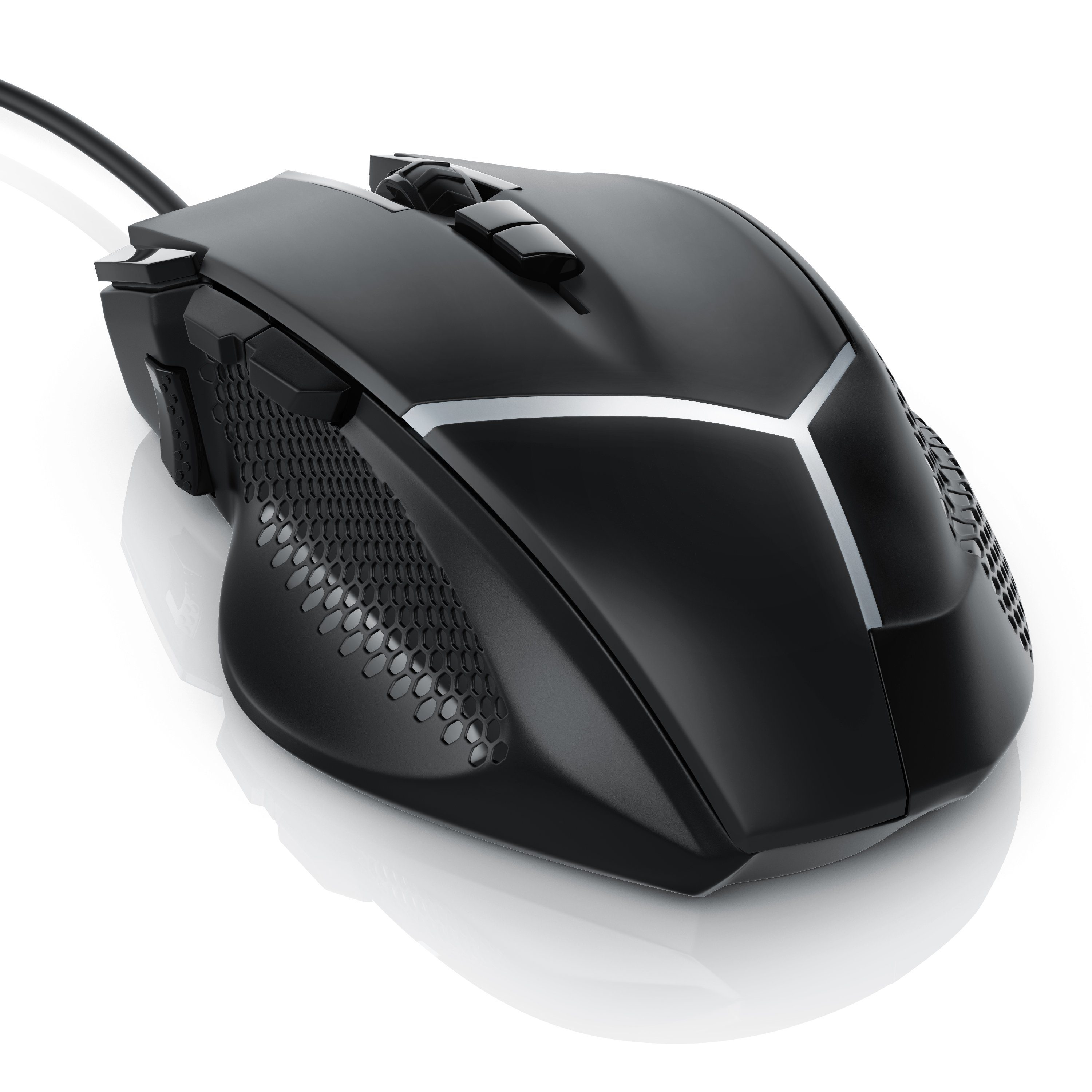 CSL Gaming-Maus (kabelgebunden, 500 dpi, Gewichten) 3200 ergonomisch, wählbar, dpi, Abtastrate Mouse inkl