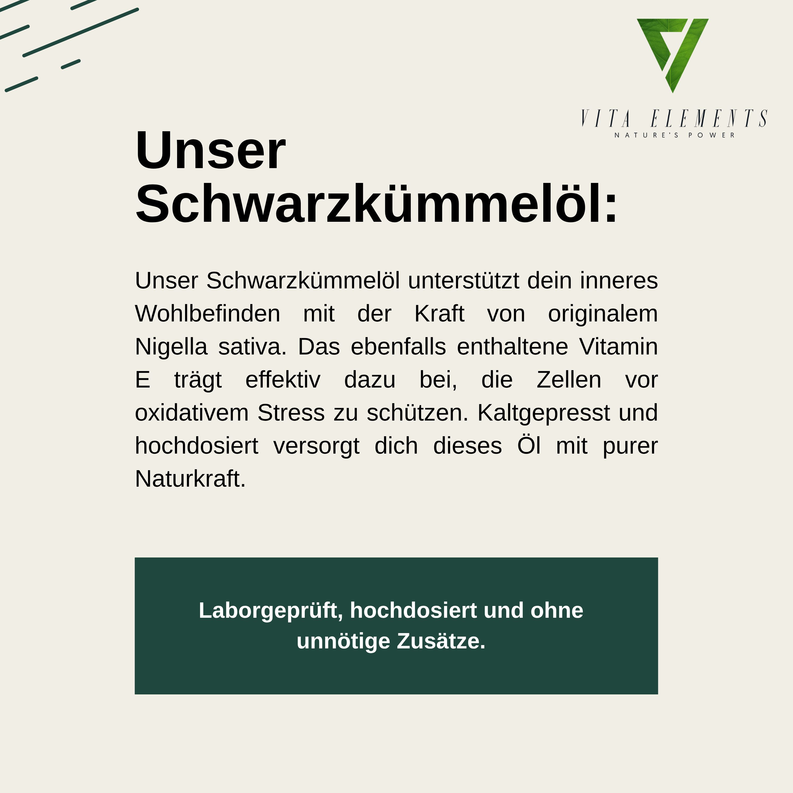 Vita Elements Schwarzkümmelöl Kapseln, 400 St., Öl aus original Nigella Sativa Kaltgepresst Laborgeprüft