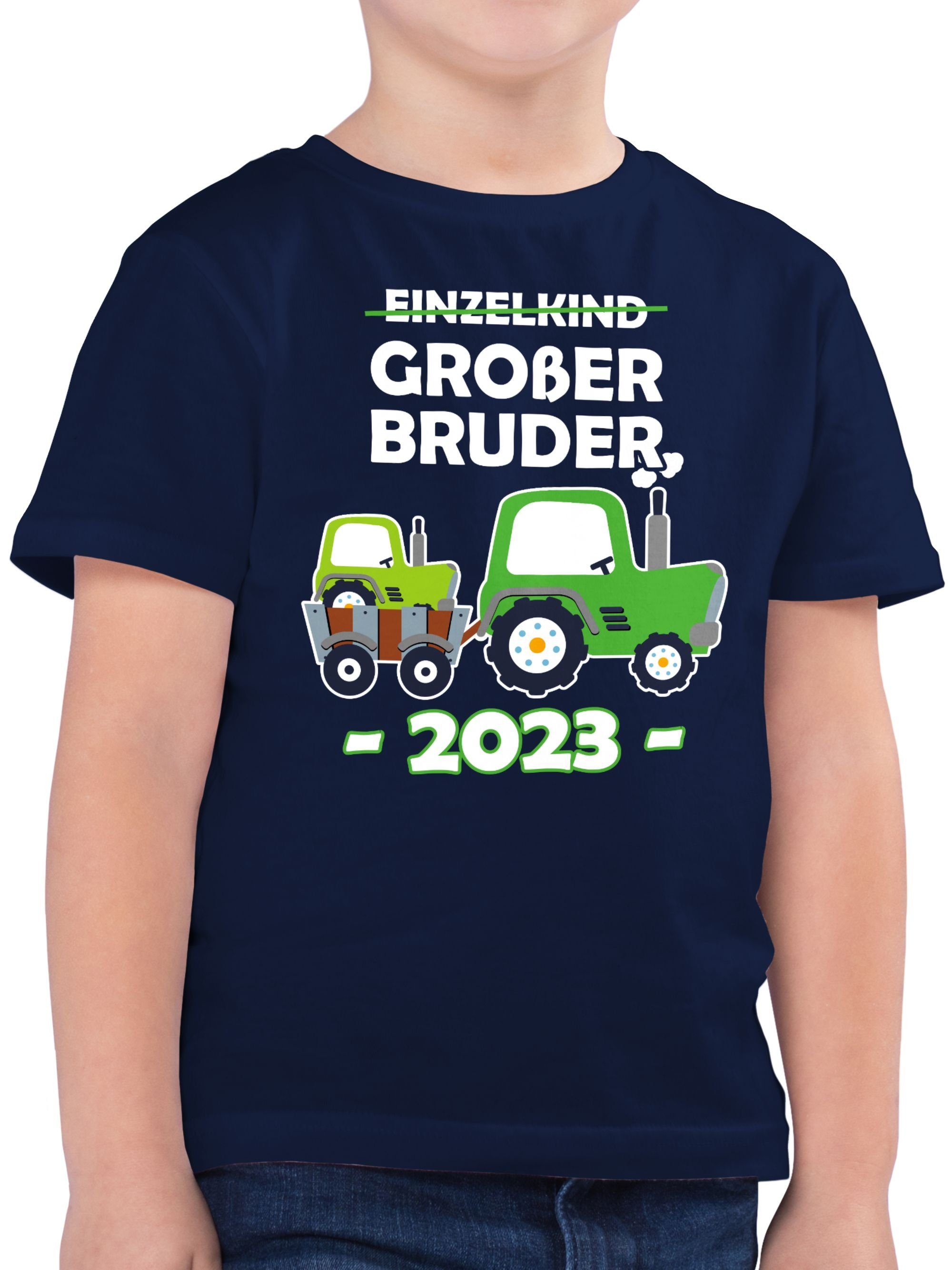 Großer 01 Bruder Bruder Großer Shirtracer T-Shirt Einzelkind Dunkelblau 2023 Traktor